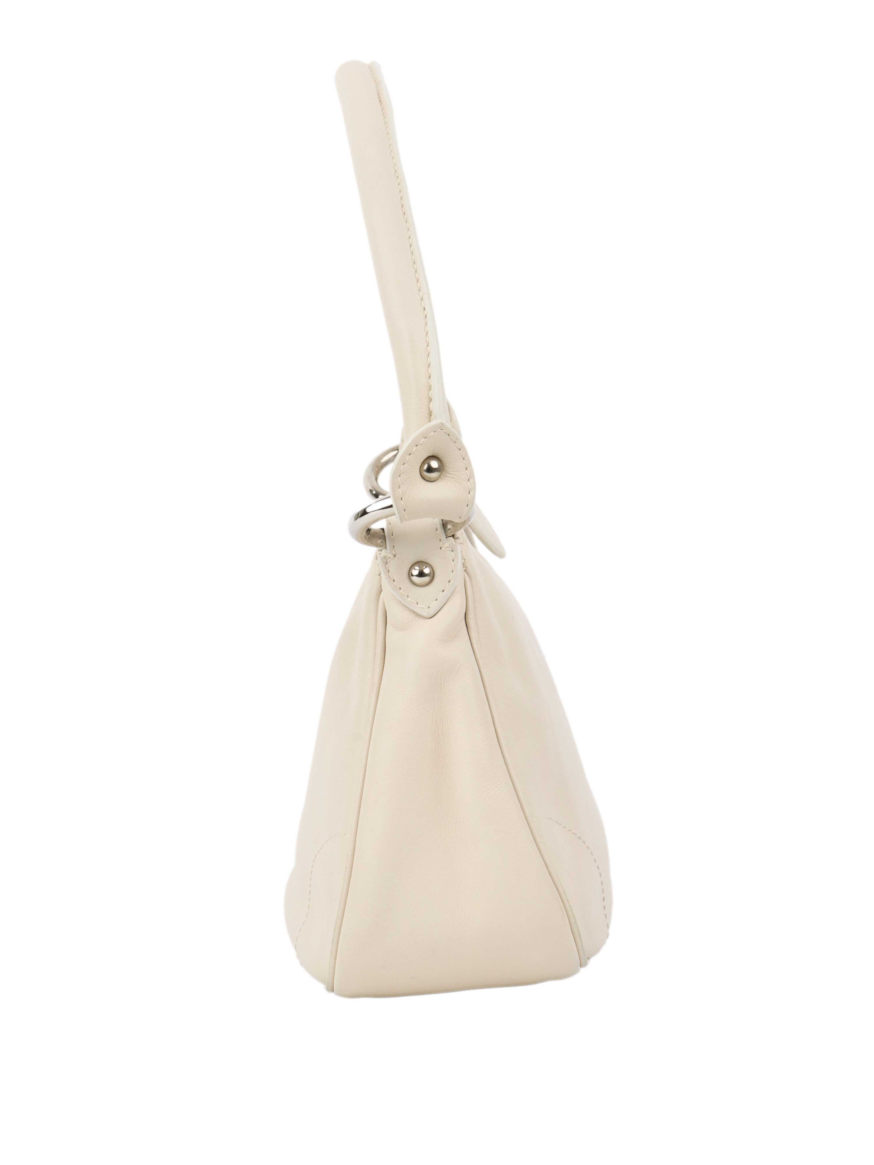 Dior White Leather Shoulder Bag.