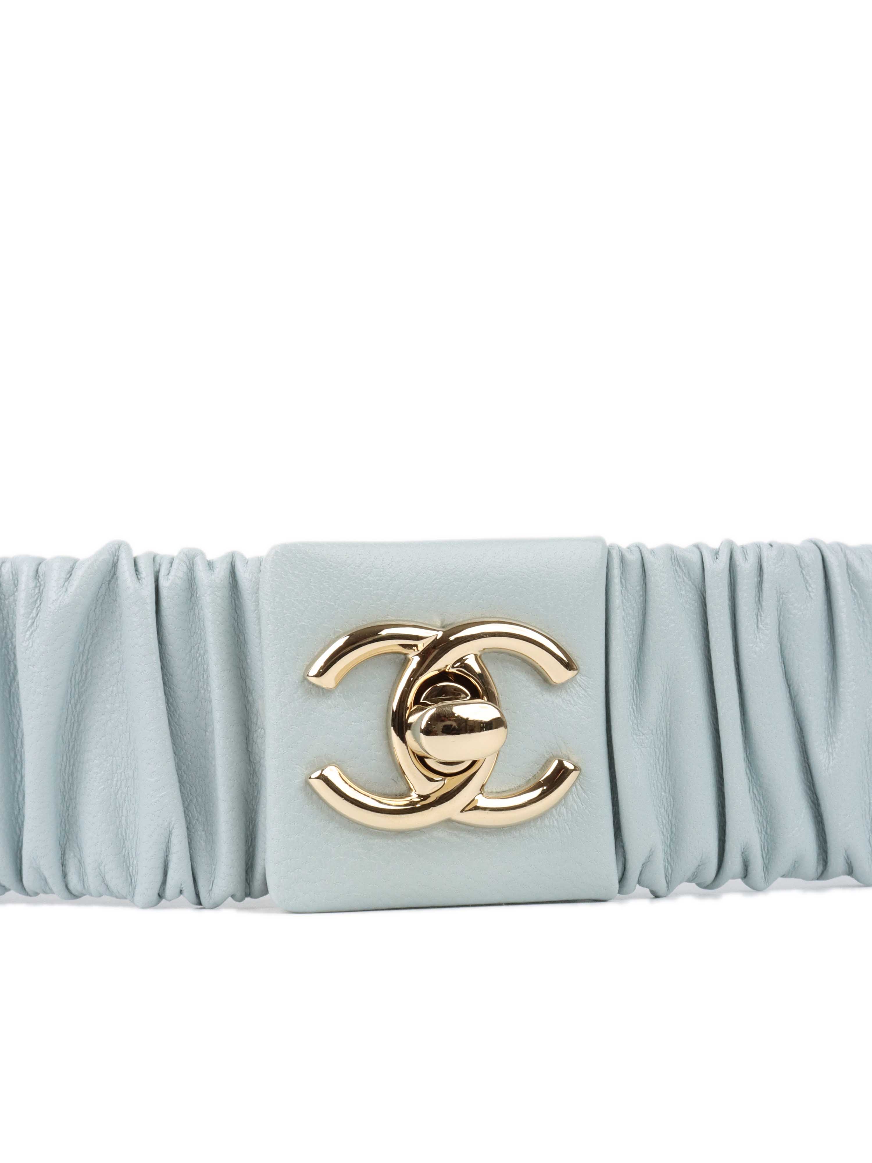 Chanel Light Blue Adjustable Belt.