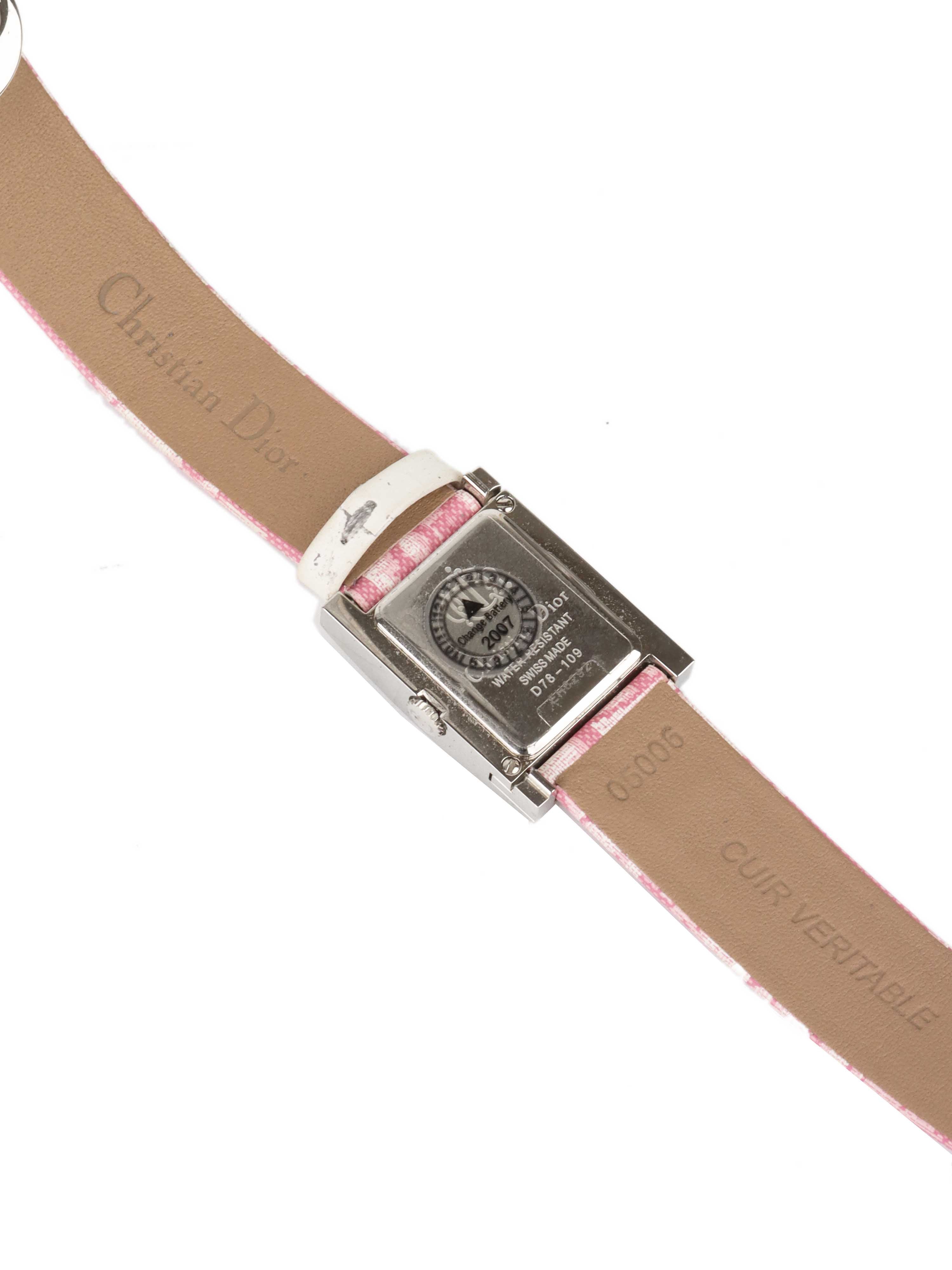 Dior Pink Monogram Mini Watch.