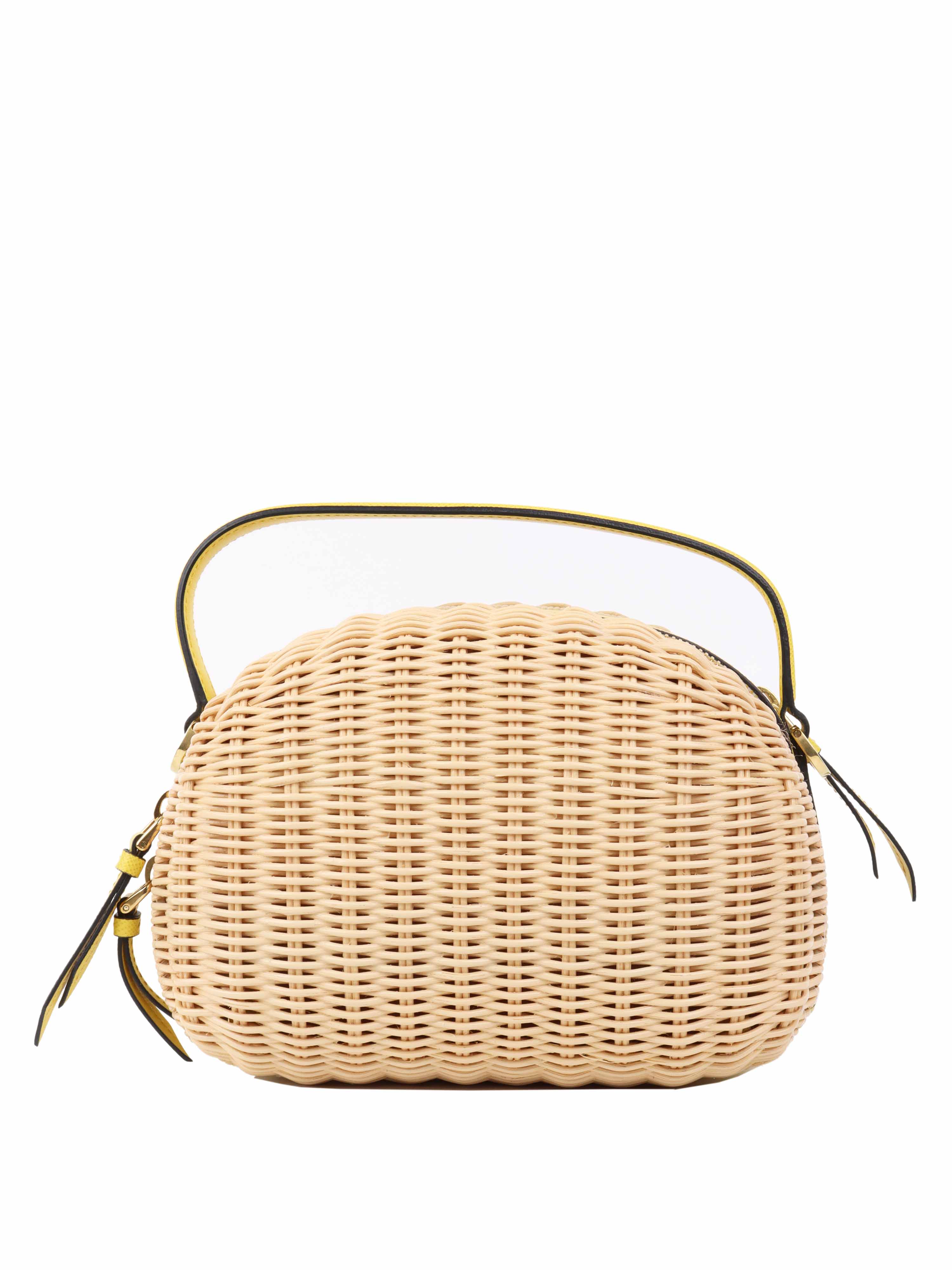 Prada Odette Yellow Wicker Bag.