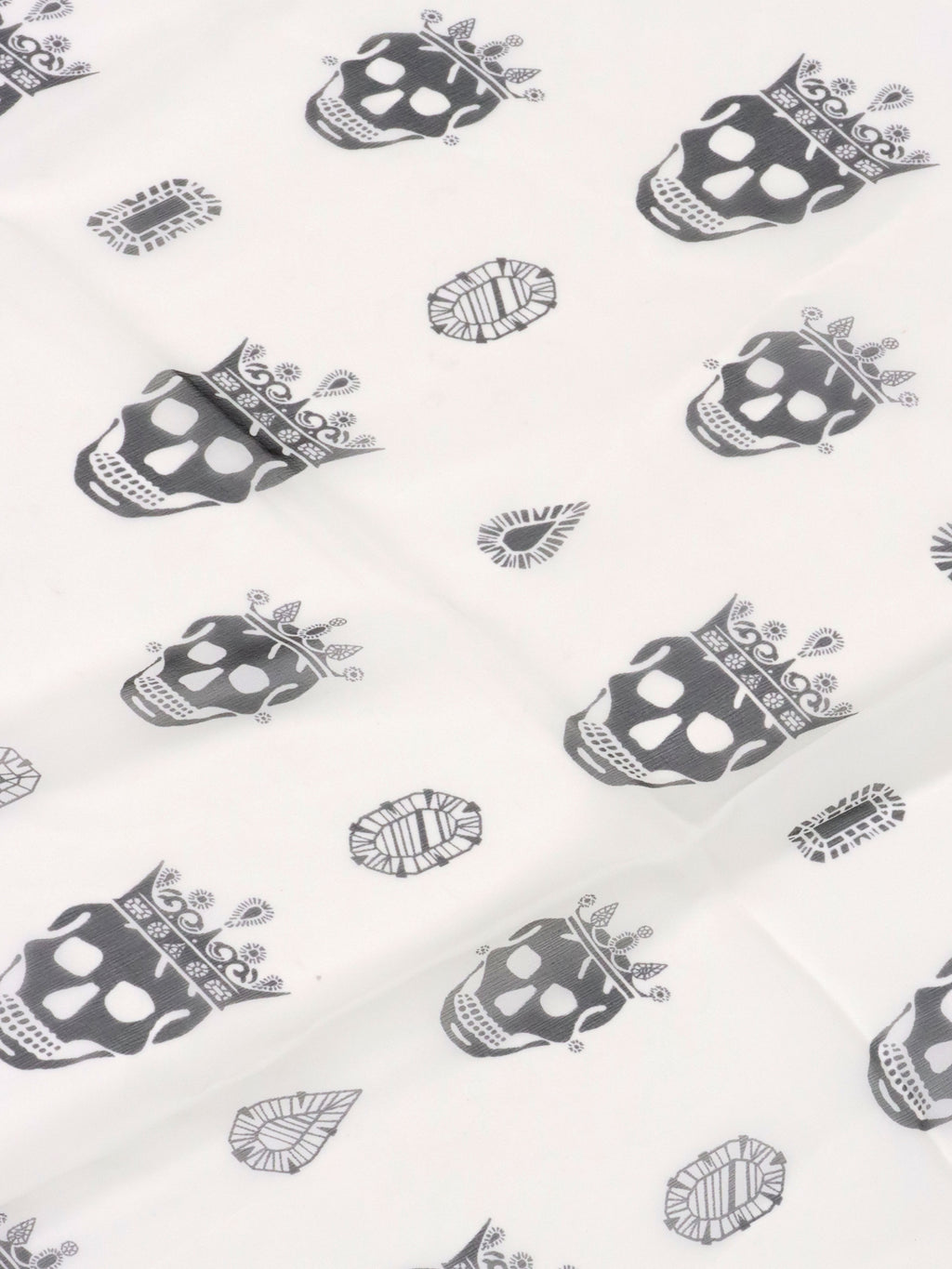 Alexander McQueen Multi Skulls Black and White Silk Scarf