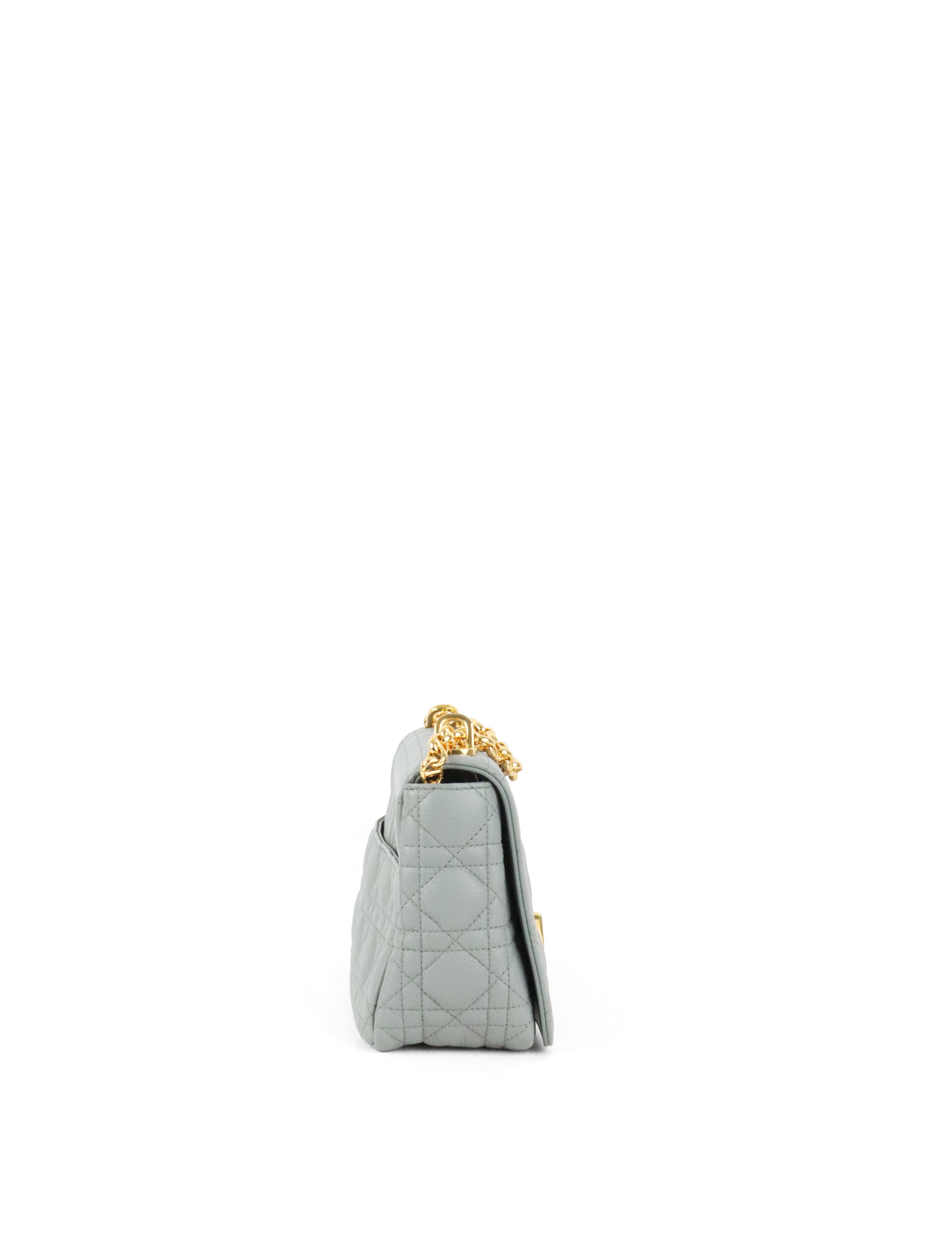 Dior Medium Stone Grey Cannage Caro Bag