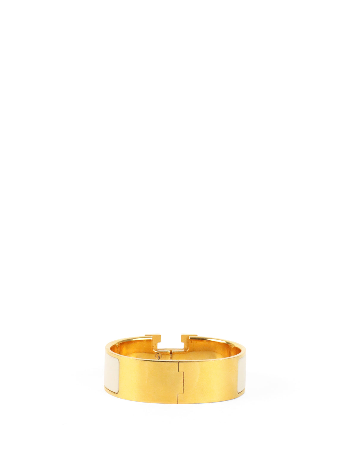 Hermes Blanc Clic Clac H PM Bracelet GHW