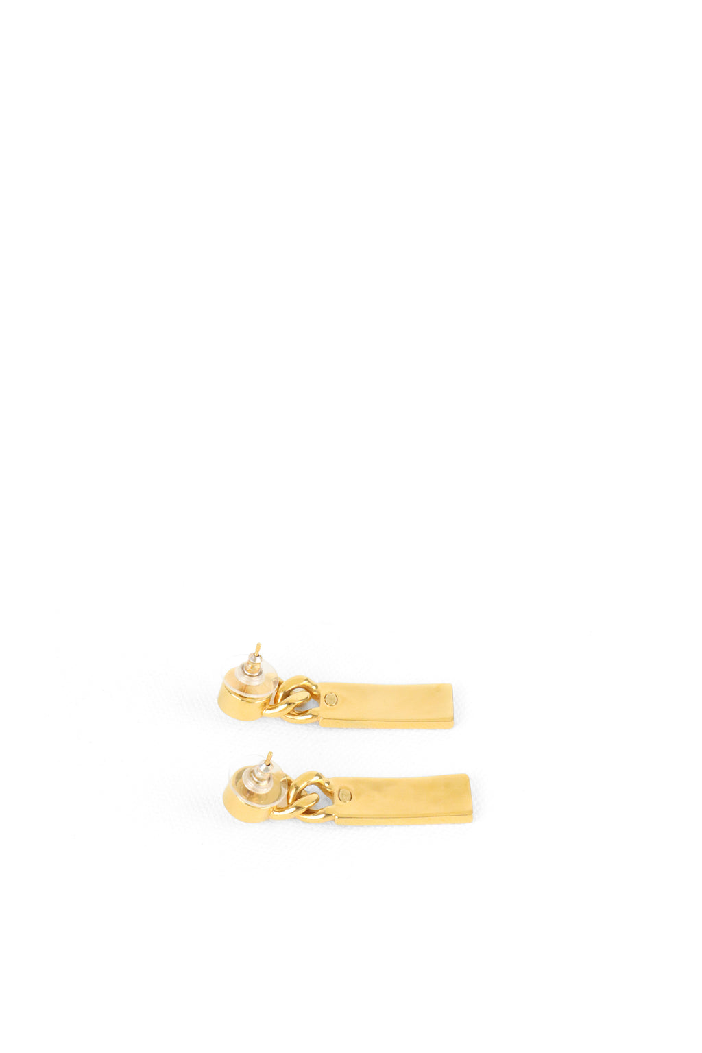Chanel Strass Logo Tag Drop Earring