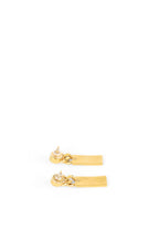 Chanel Strass Logo Tag Drop Earring