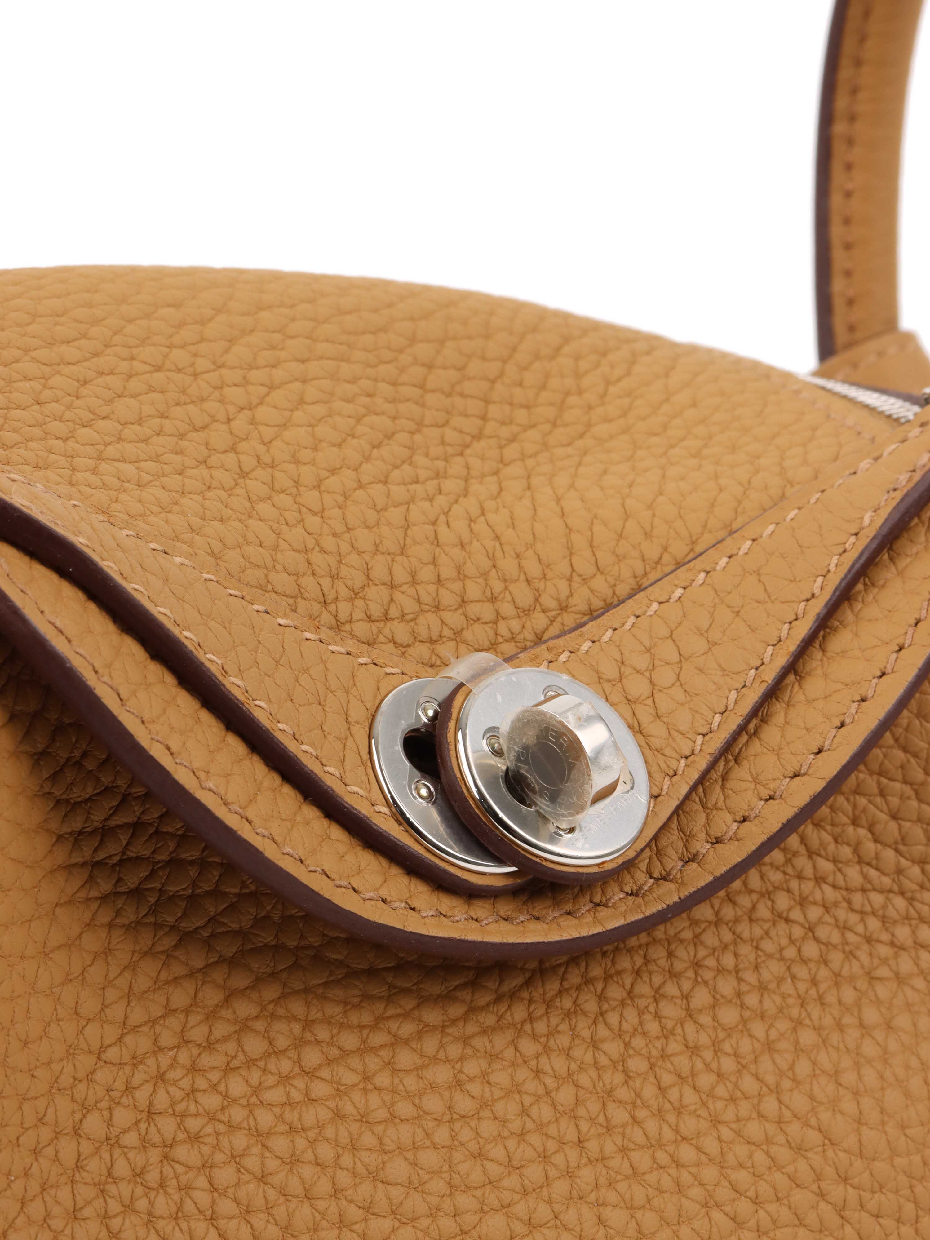 Hermes Mini Lindy Biscuit PHW.