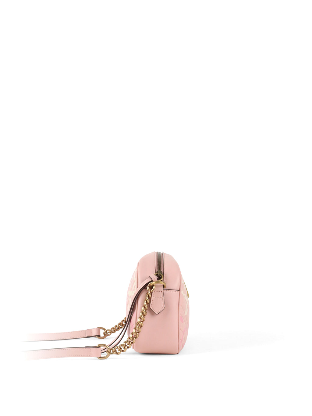 Gucci Pink Small GG Ghost Marmont Matelasse Camera Bag