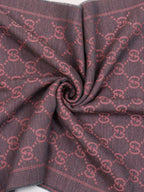 Gucci Grey & Pink GG Supreme Jacquard Scarf.