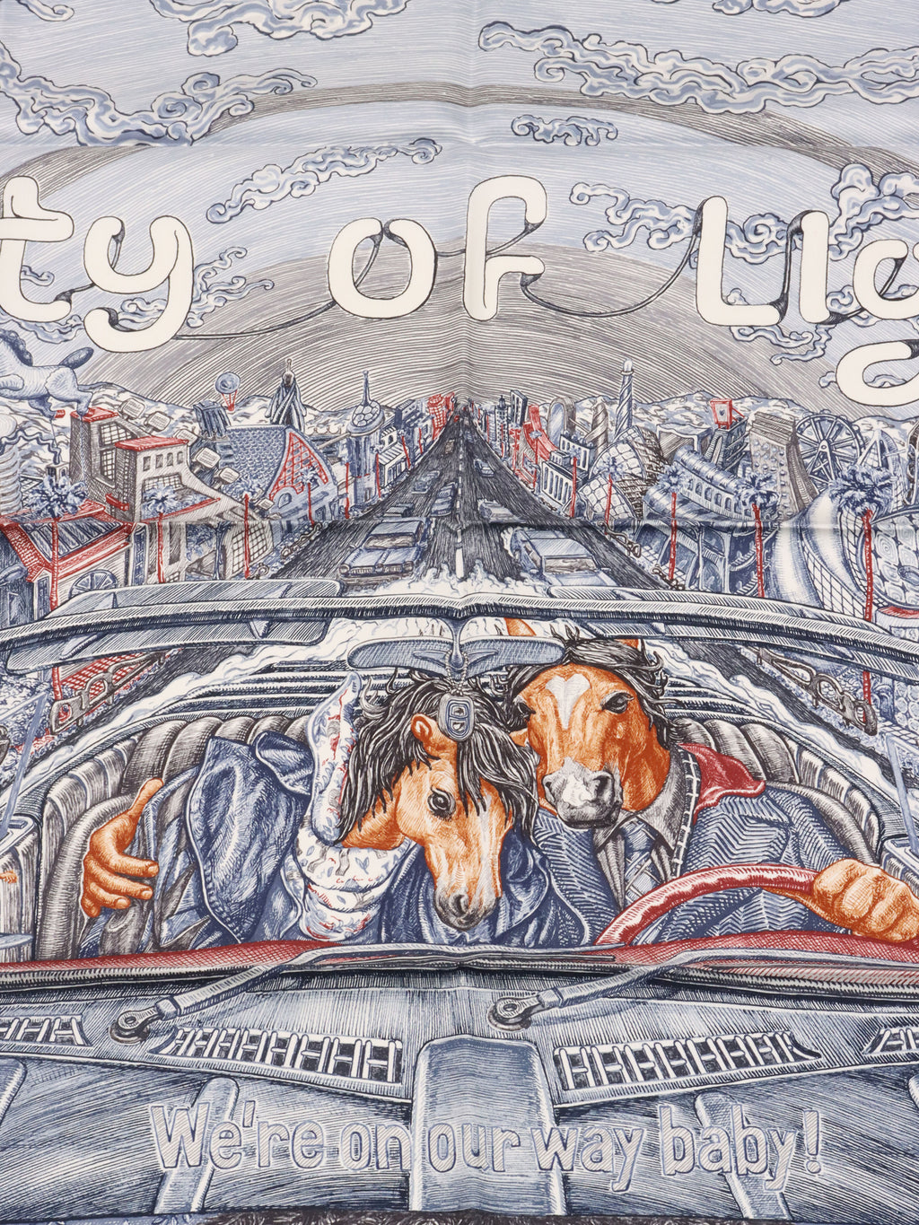 Hermes Ardoise & Blanc City of Light Scarf