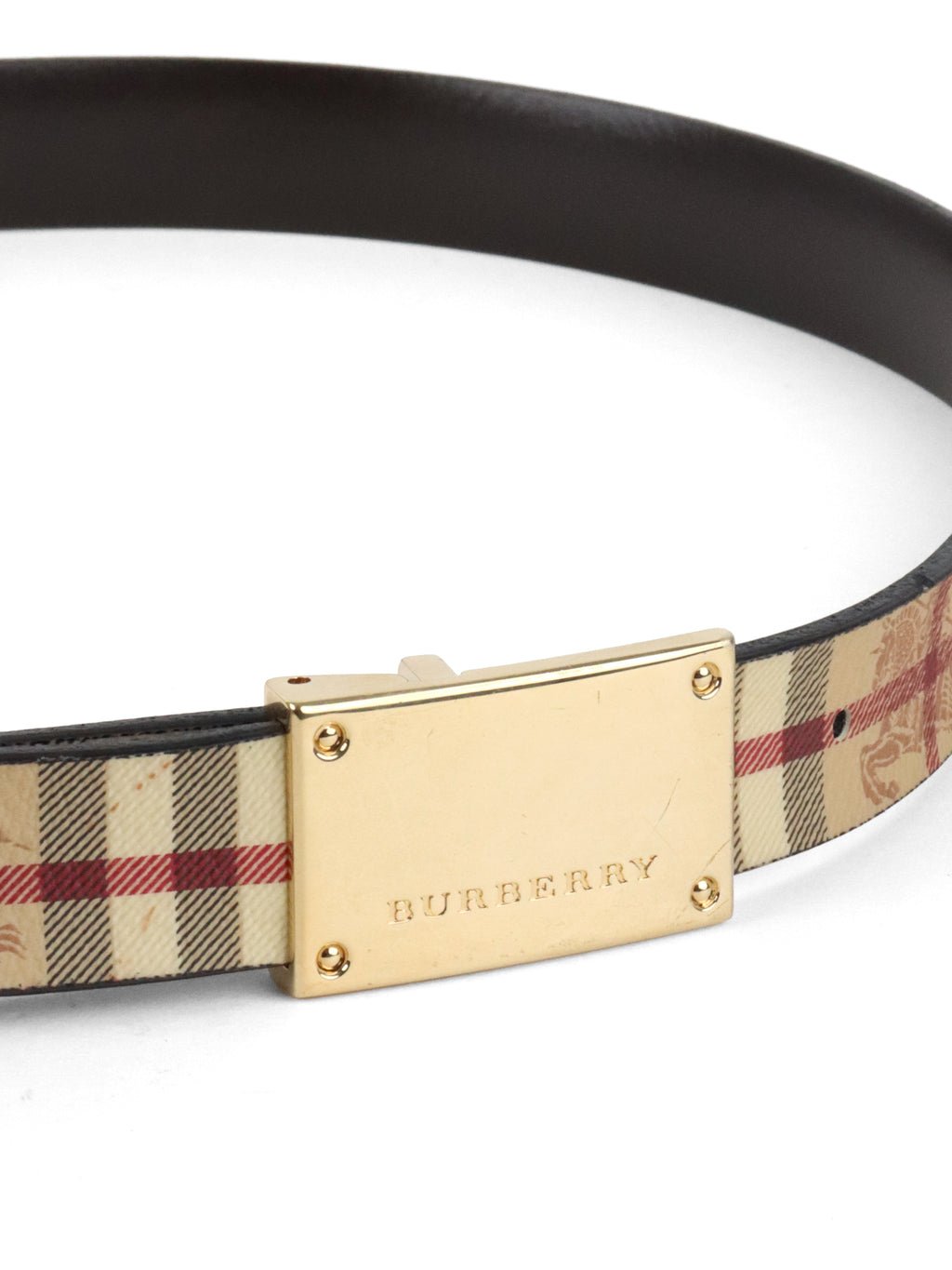 Burberry Beige Hay Market Check Belt