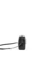 Saint Laurent Black Croc Embossed Camera Lou Bag