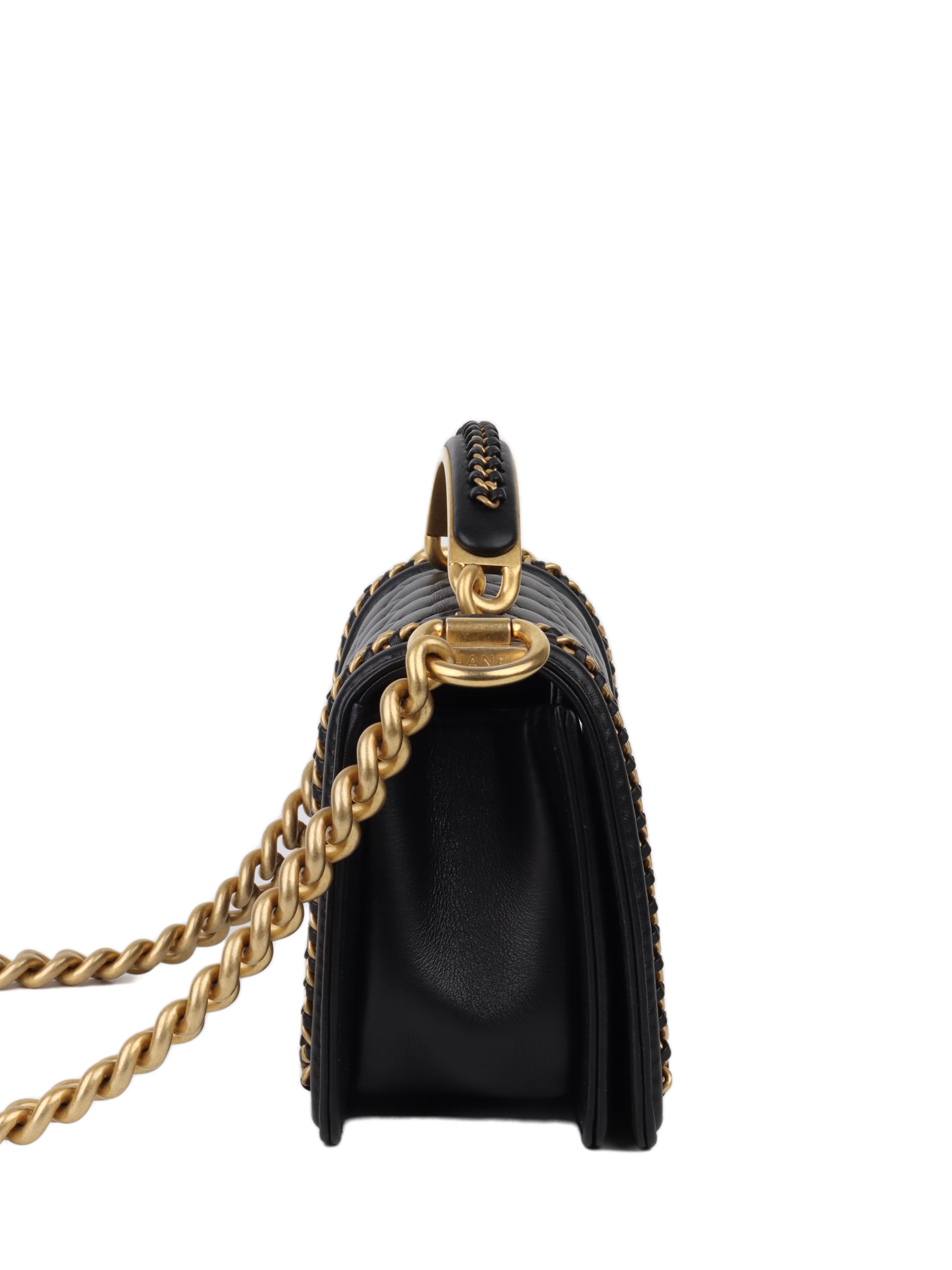 Chanel Flap Bag with Adjustable Strap Black Lambskin Aged Gold Hardwar –  Coco Approved Studio