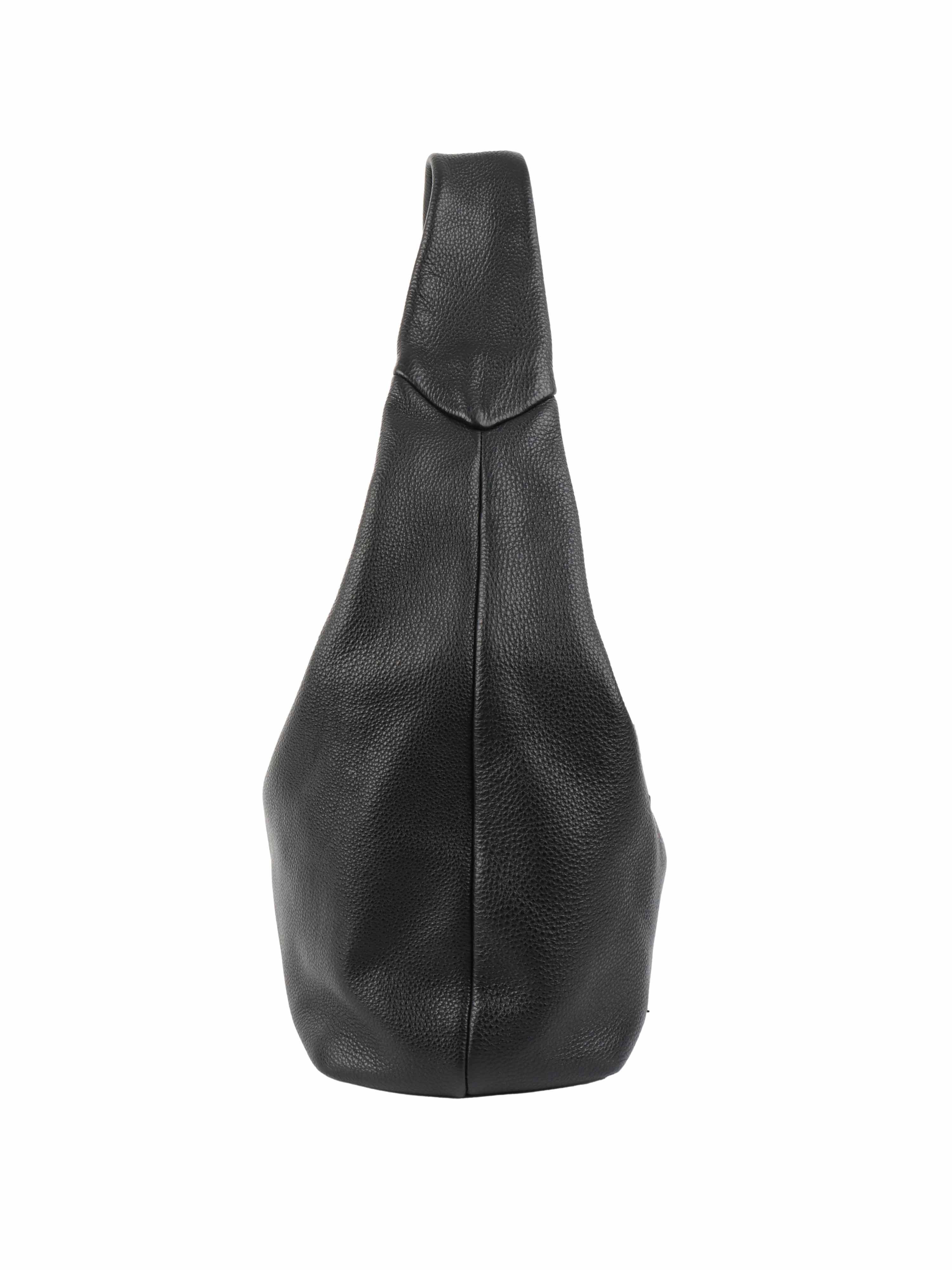 Prada Black Leather Hobo Bag.