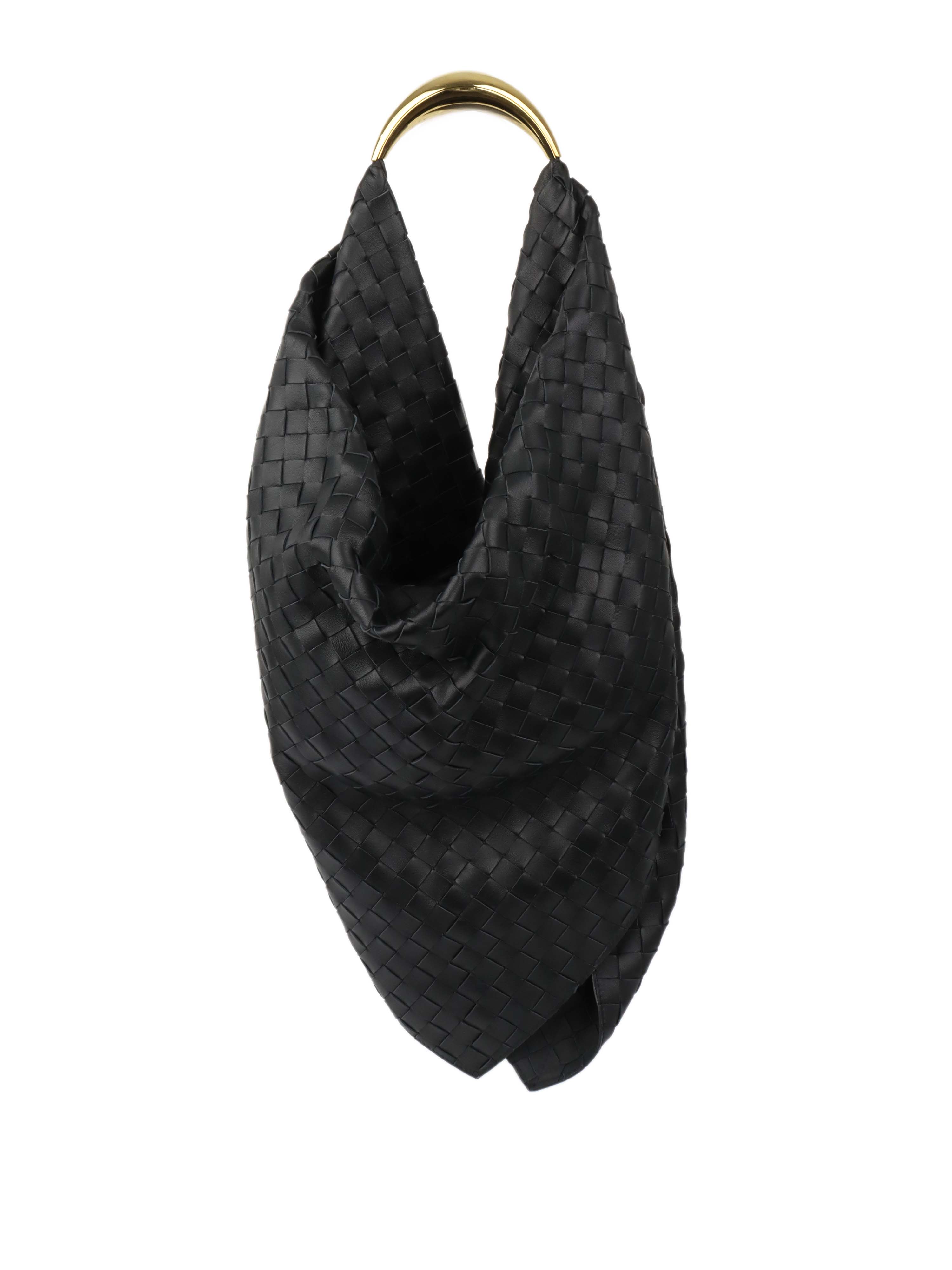 Bottega Veneta Black Foulard Hobo Bag.