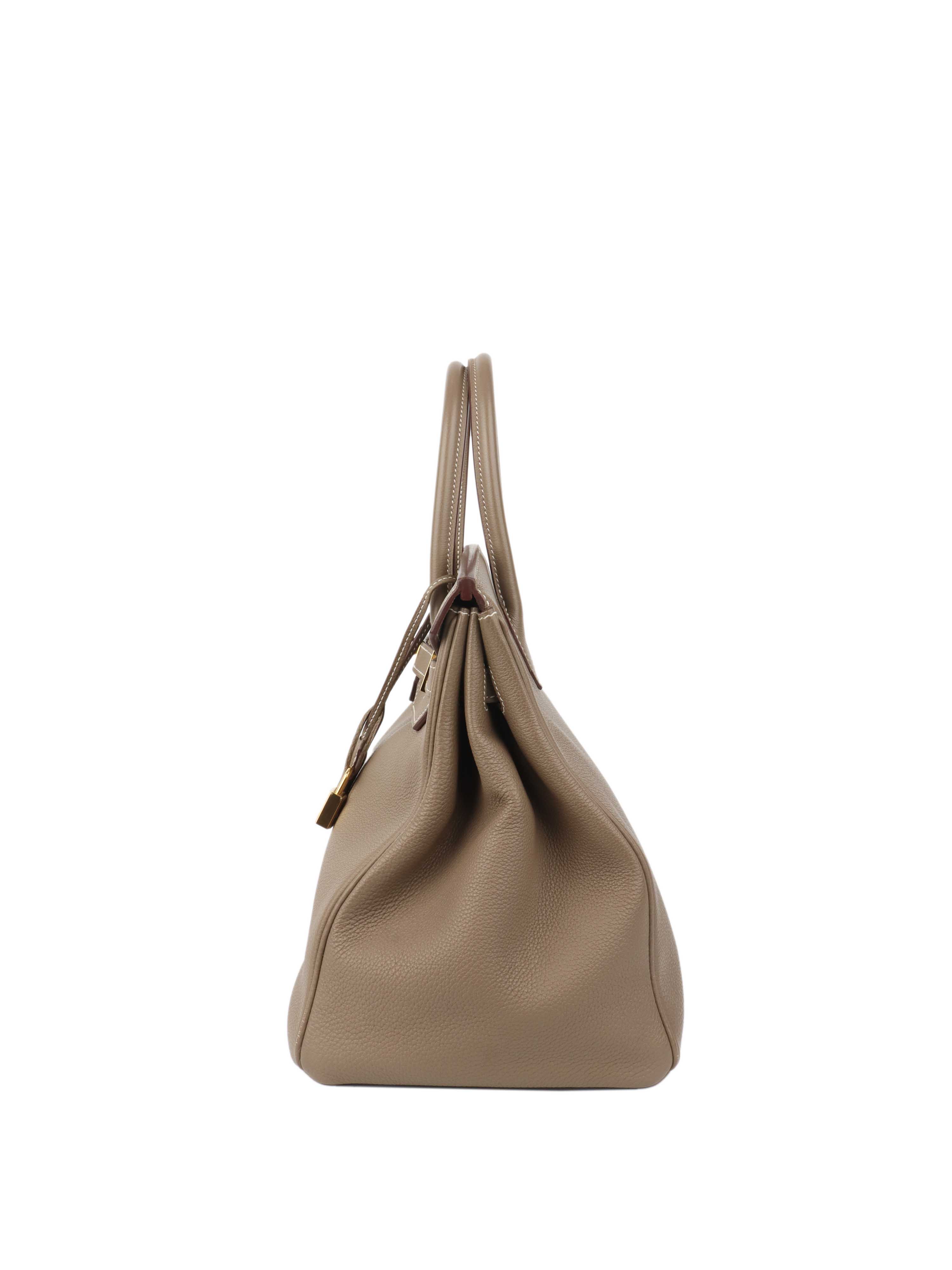 Hermes Etoupe Birkin 35 in Togo Leather GHW.