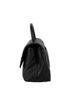 Chanel Medium Chevron So Black Coco Handle.