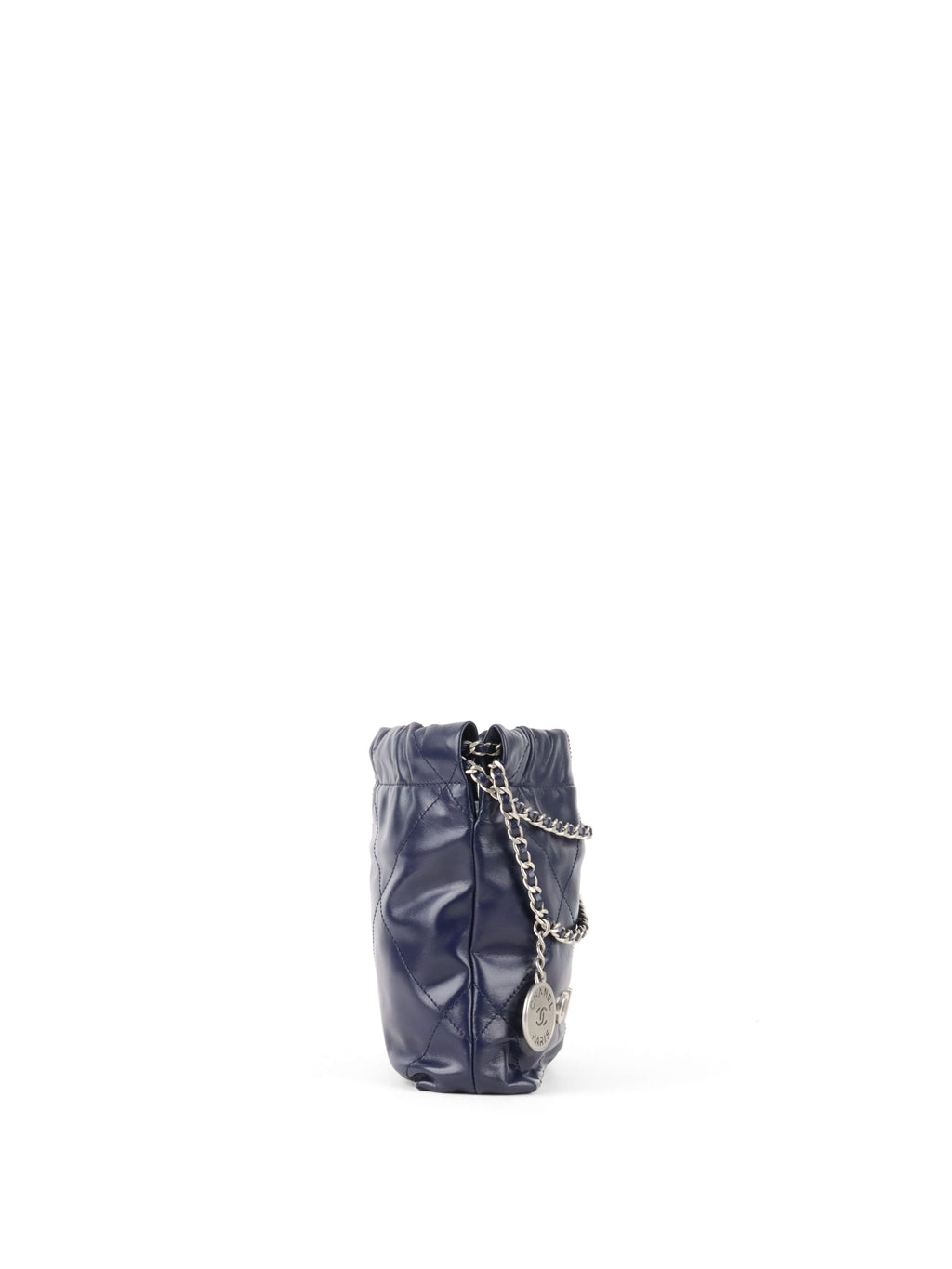 Chanel Mini 22 Navy Shiny Calfskin Quilted Bag