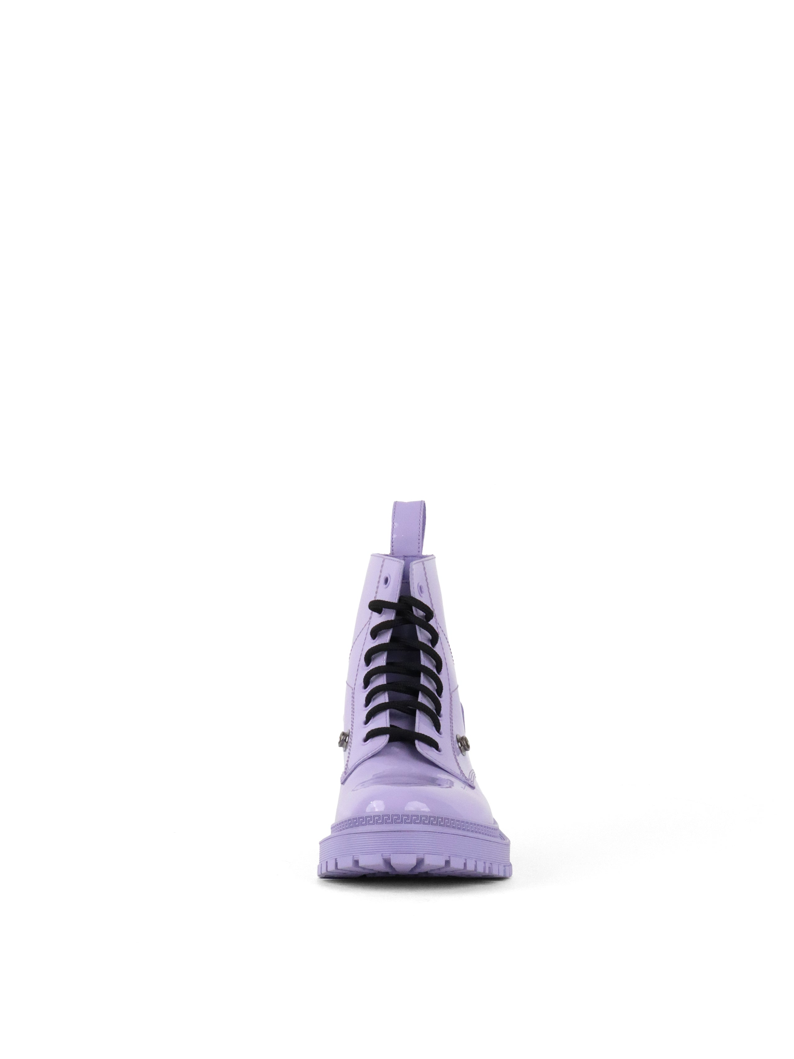 Versace Lavender Medusa Patent Leather Boots 40