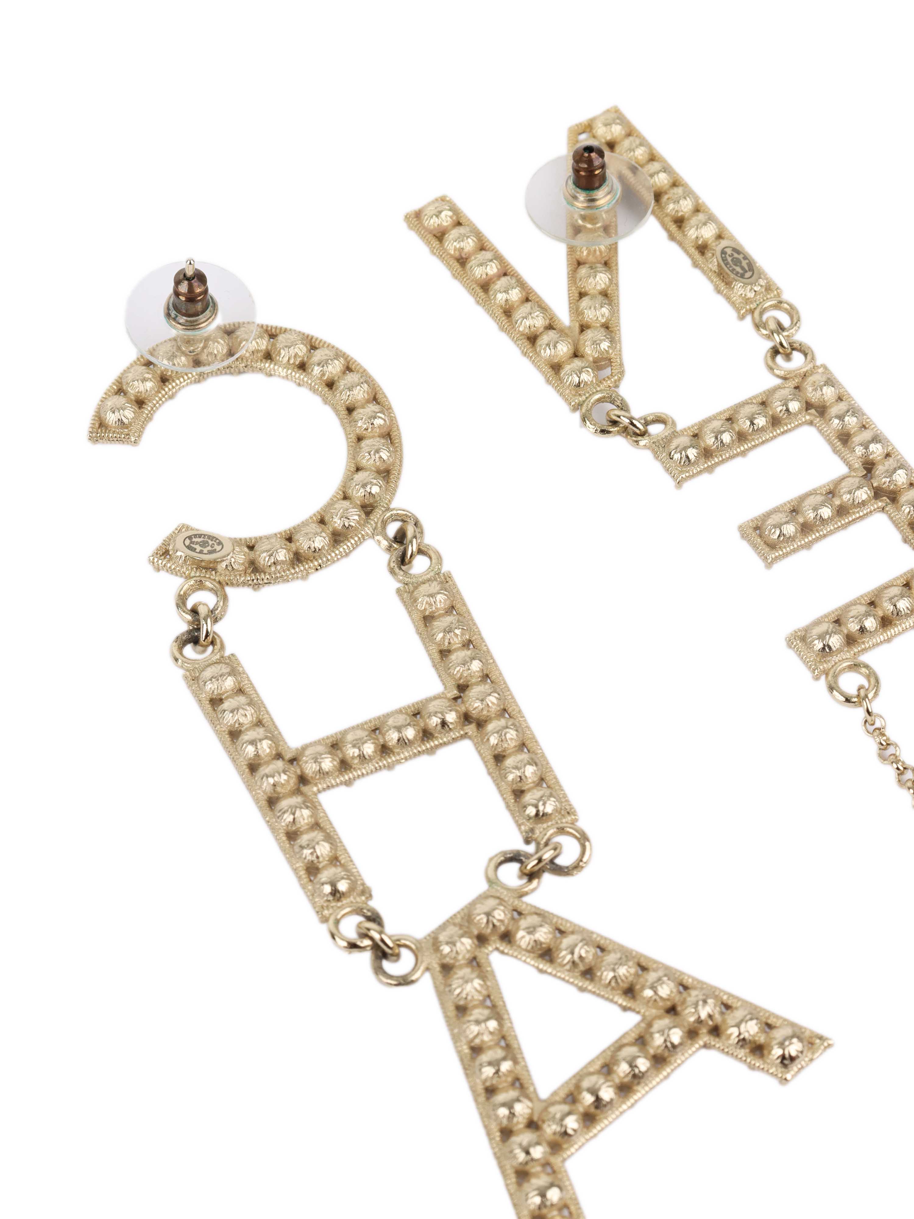 Chanel Crystal Letter Earring