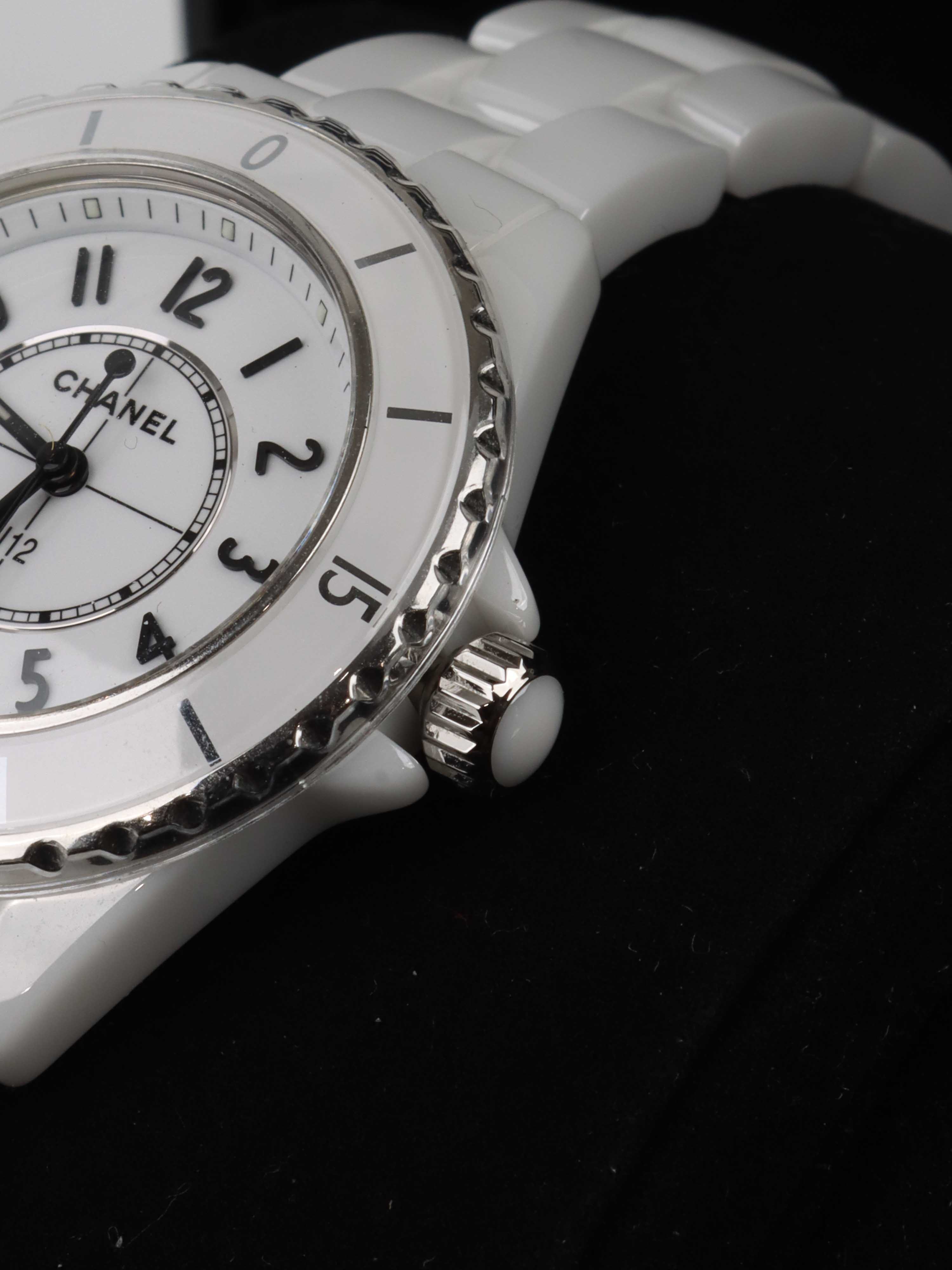 Chanel J12 Watch in White Ceramic and Steel 33mm.