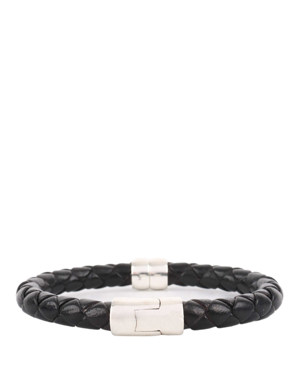 Bottega Veneta Black Knot Leather Bracelet.