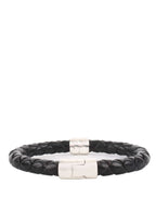 Bottega Veneta Black Knot Leather Bracelet.