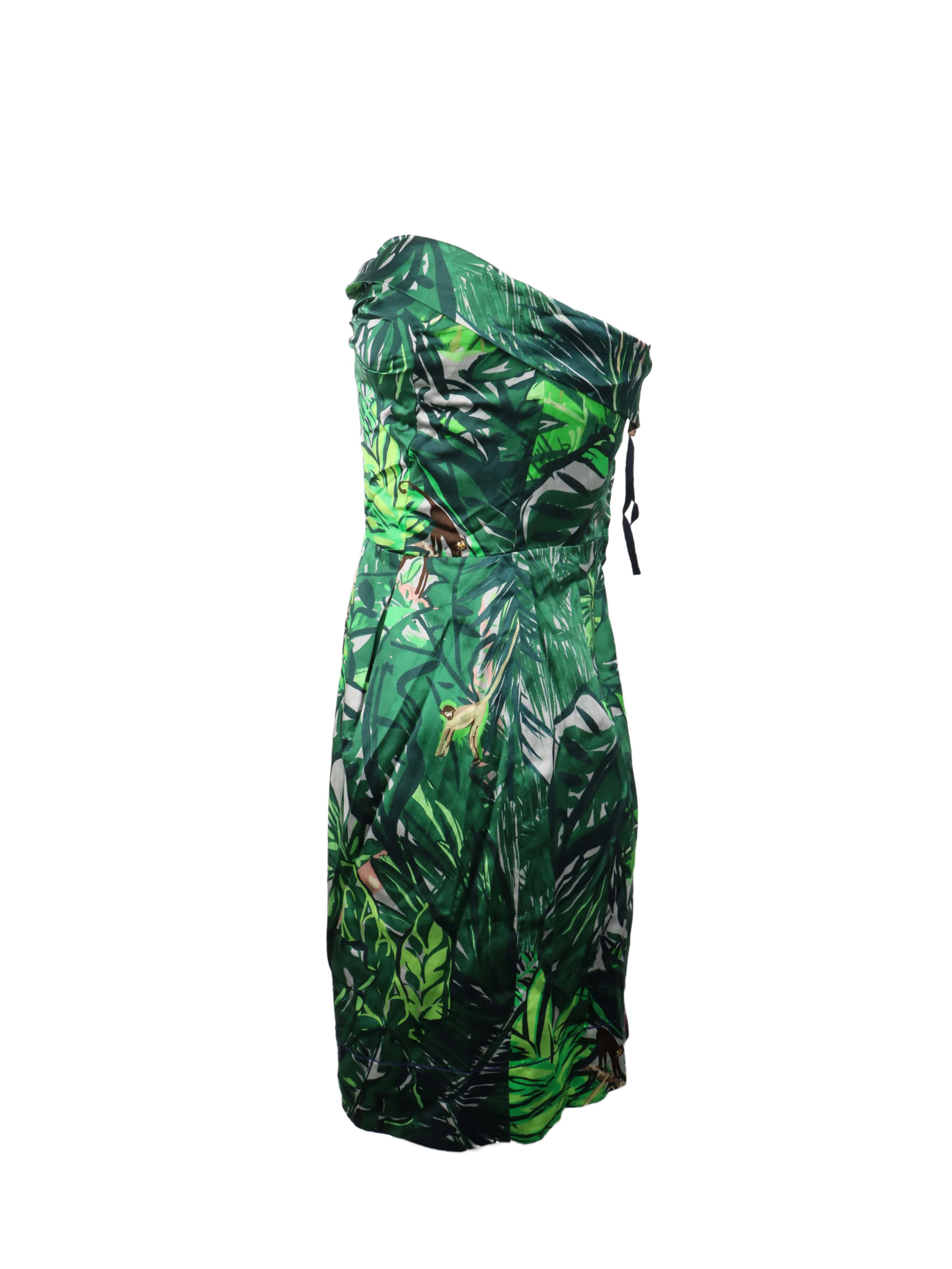 Louis Vuitton Tropical Print Off Shoulder Mini Dress