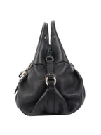 Bvlgari Black Leather Shoulder Bag with Handles.
