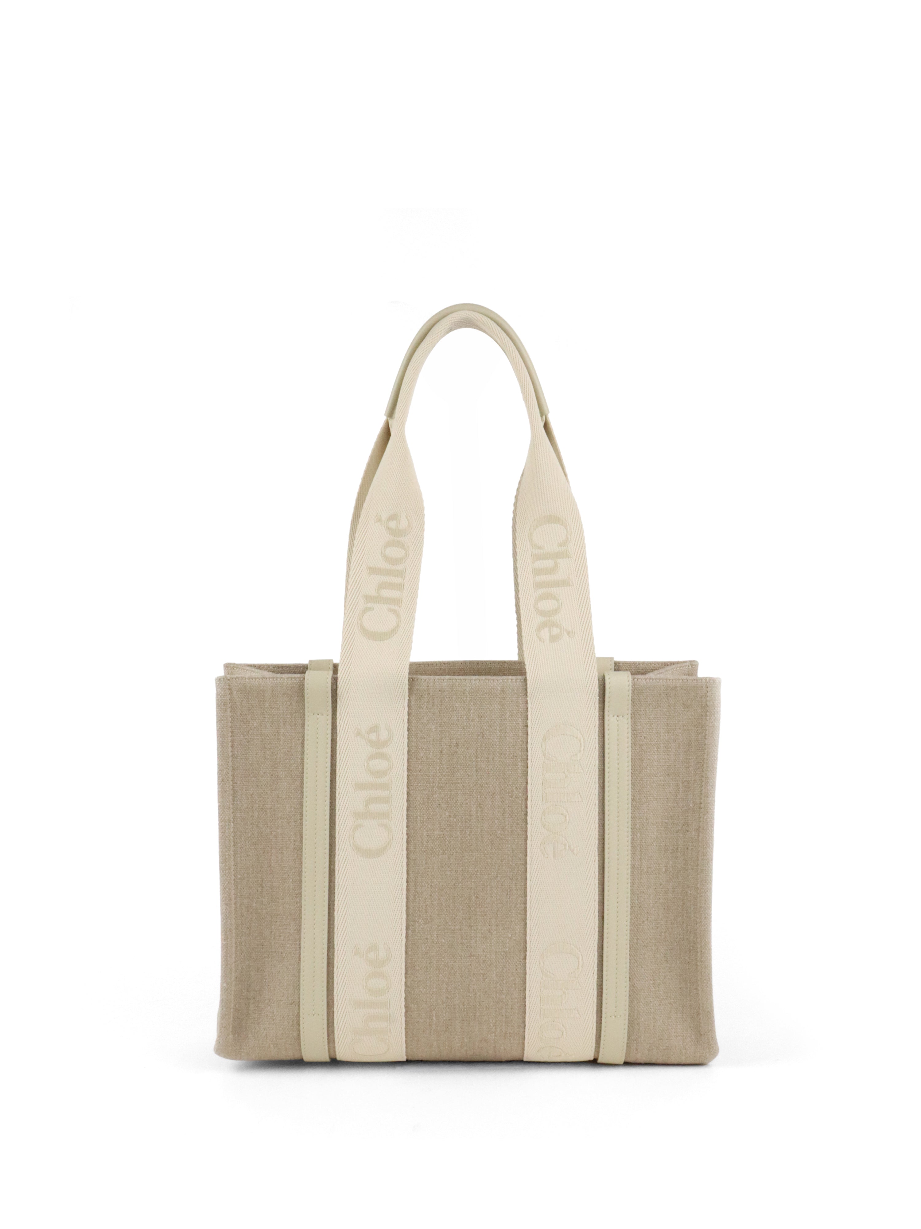 Chloe Medium Cloudy Cream Woody Tote Bag