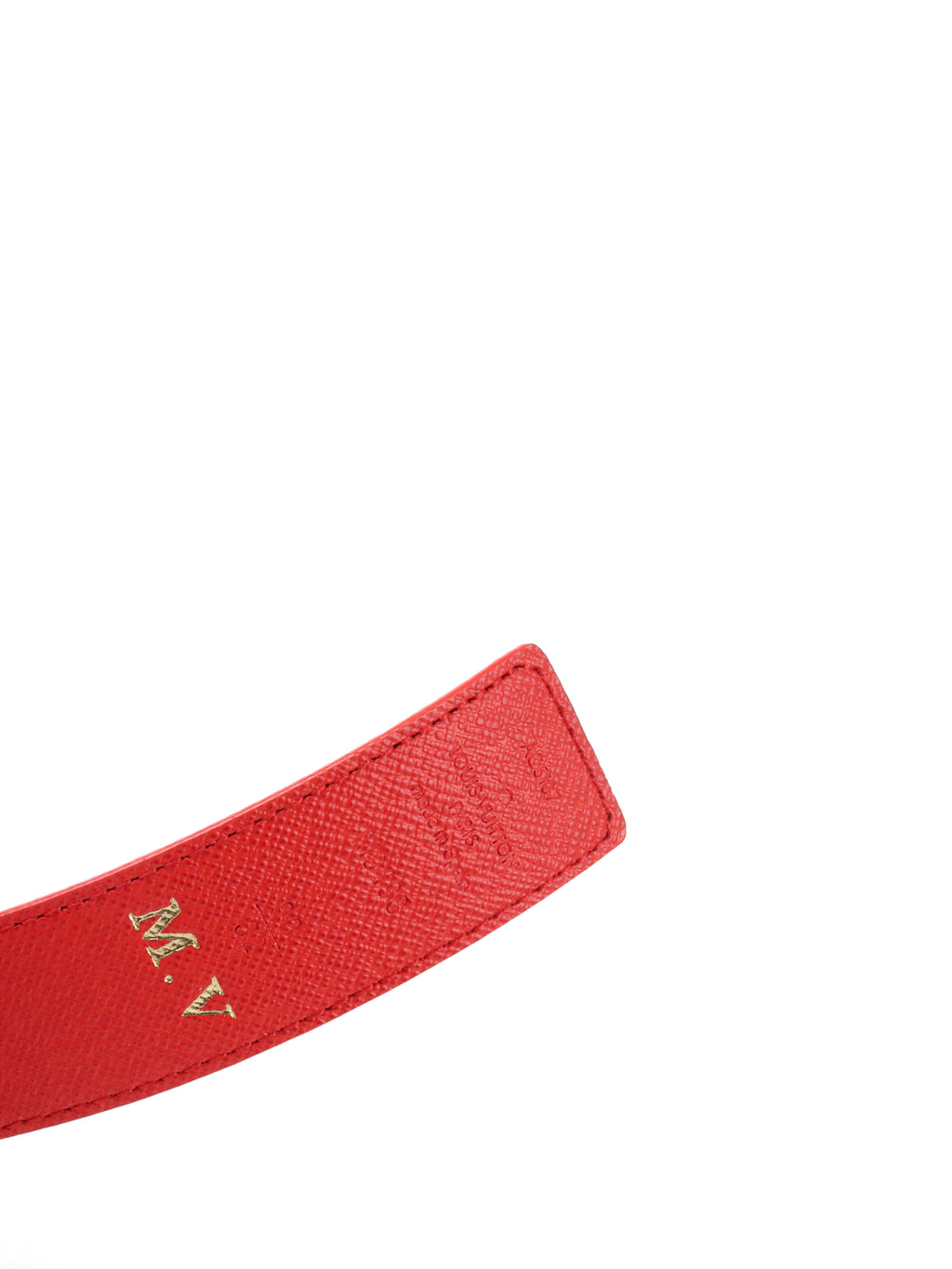 Louis Vuitton Red/ Monogram LV Initiales 30mm Reversible Belt.