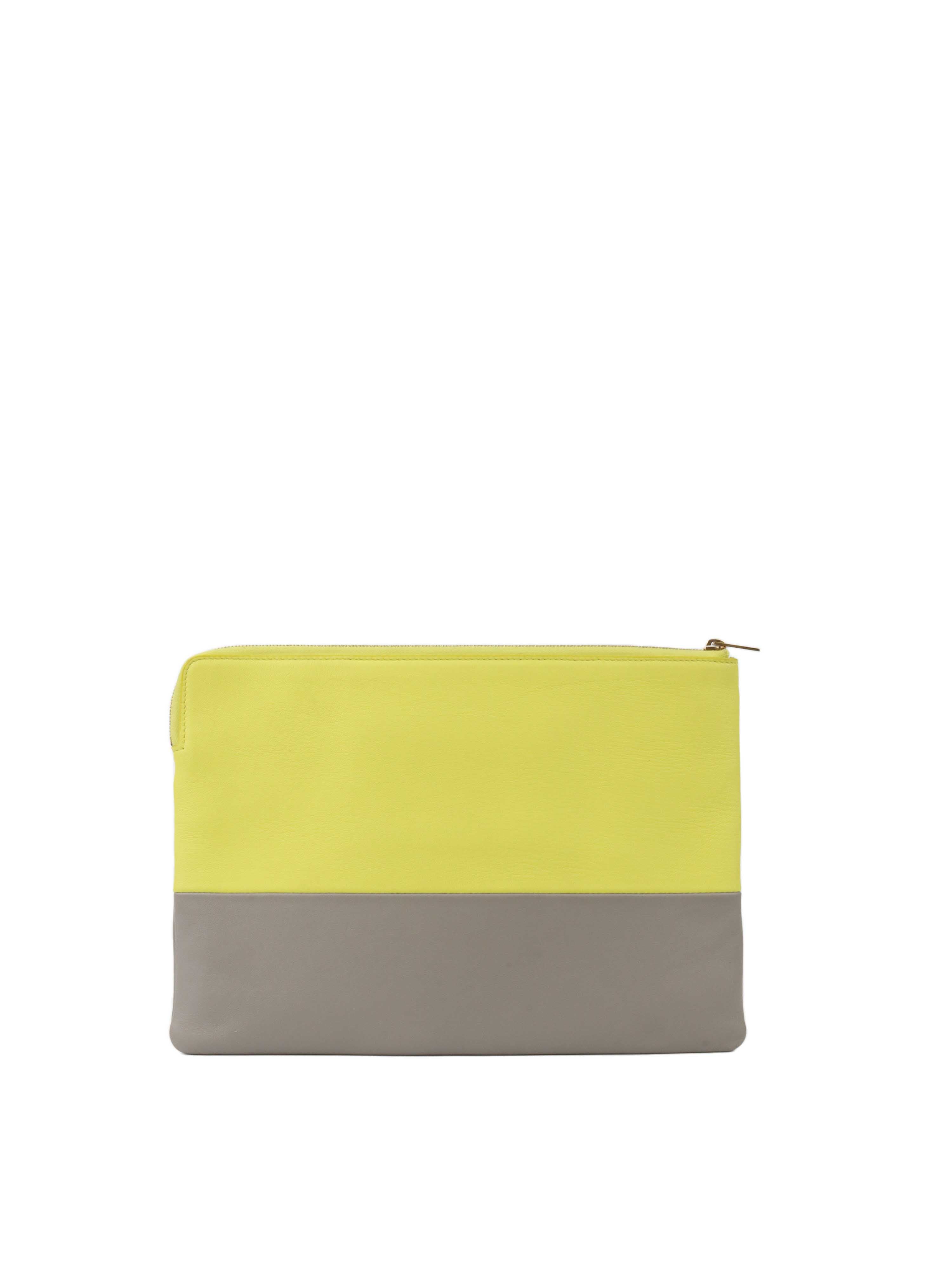 Celine Pouch Yellow & Grey.