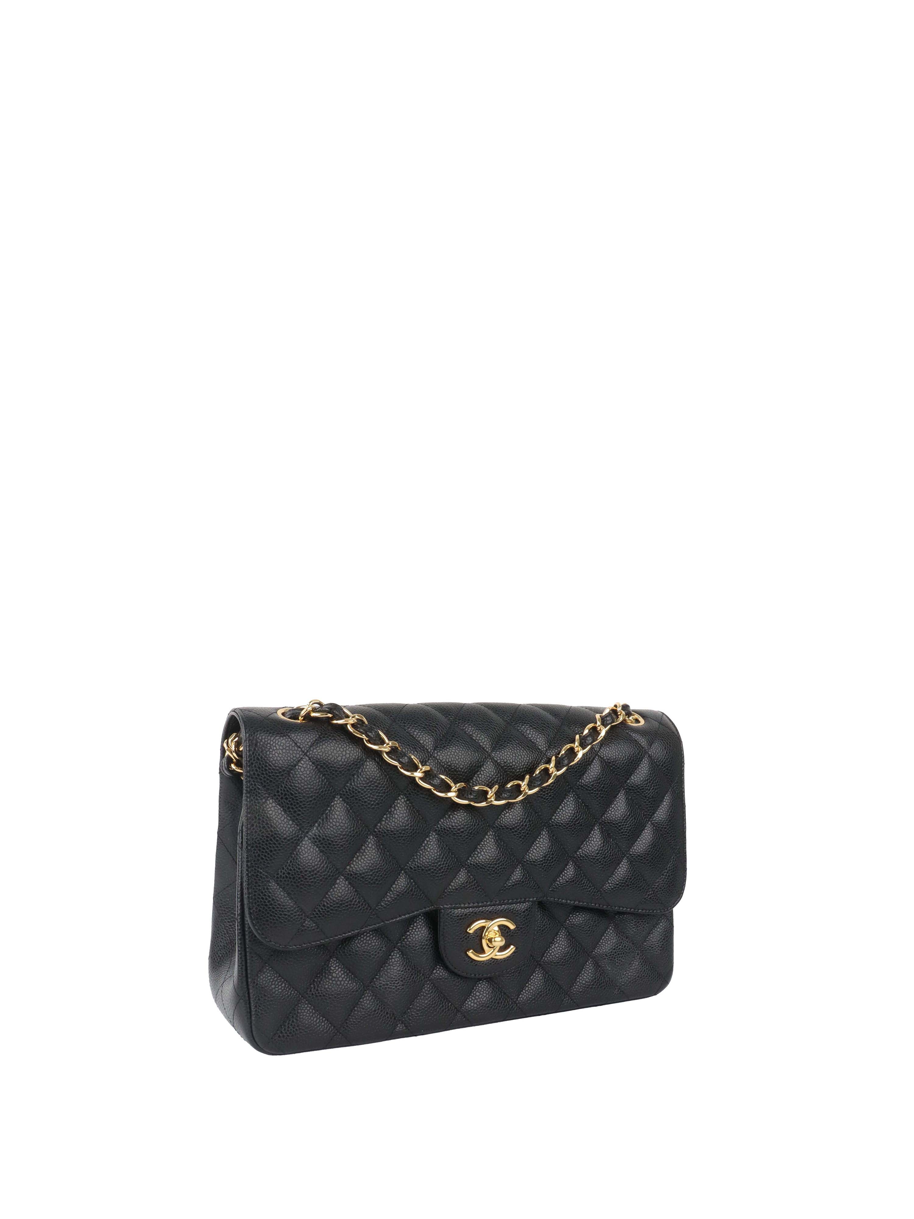 Chanel Classic Jumbo Black Caviar GHW.