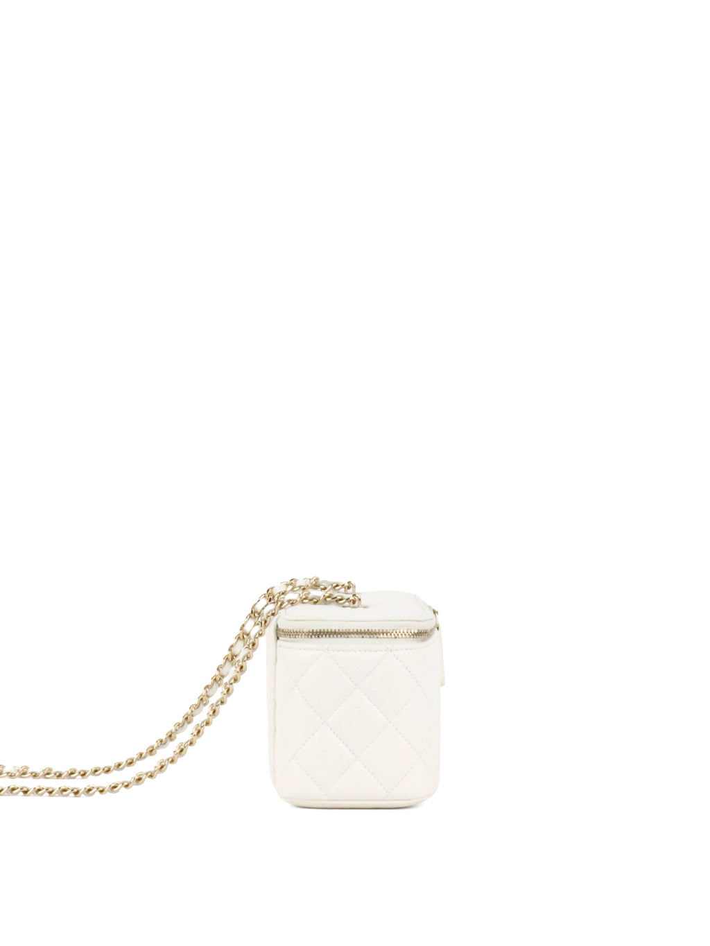 Chanel White Caviar Vanity Case