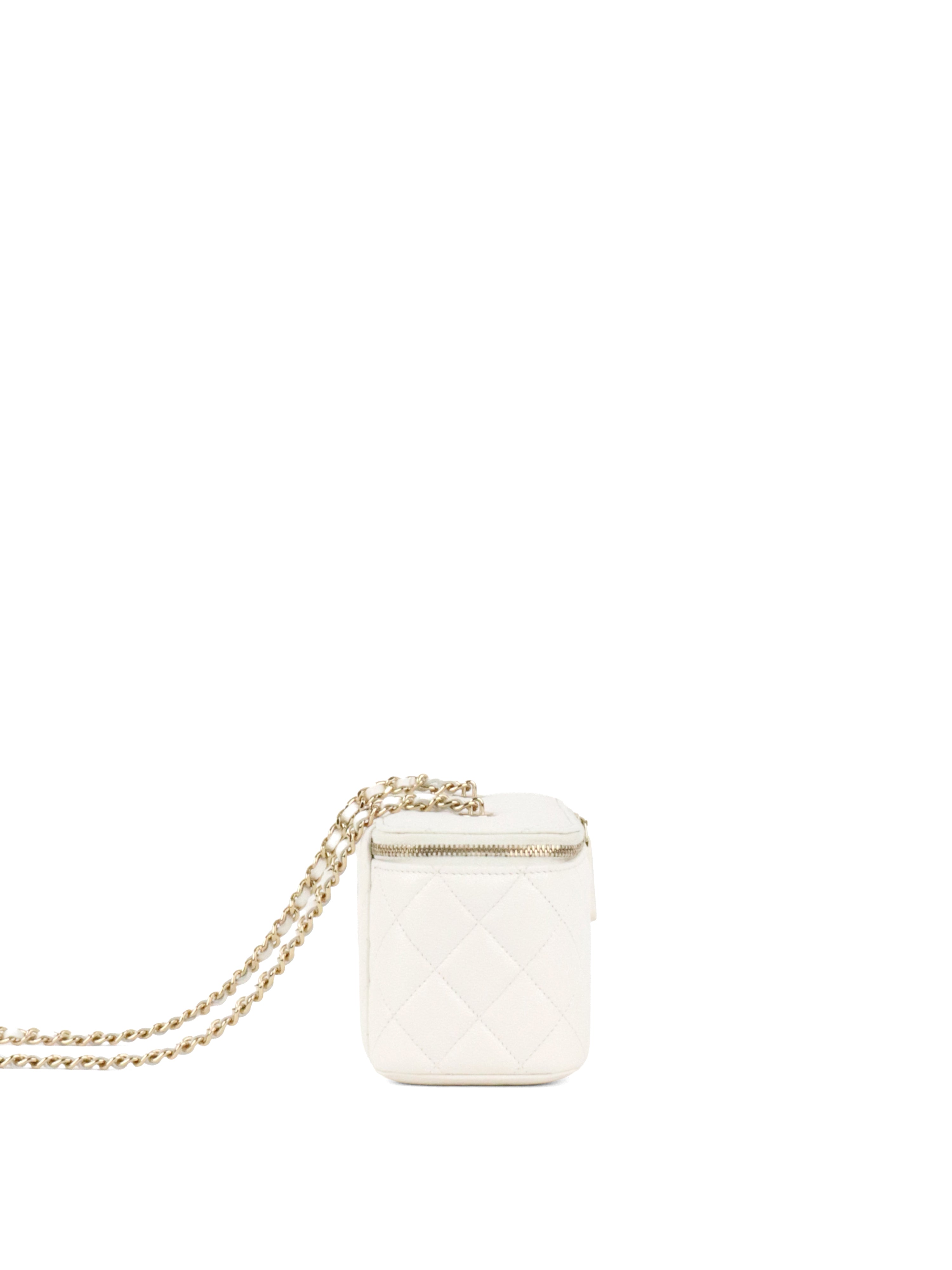 Chanel White Caviar Vanity Case