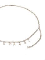 Chanel Silver Logo Lettering Chain Belt.