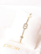 Dior Petit CD Bracelet With White Resin Pearl and Crystal.
