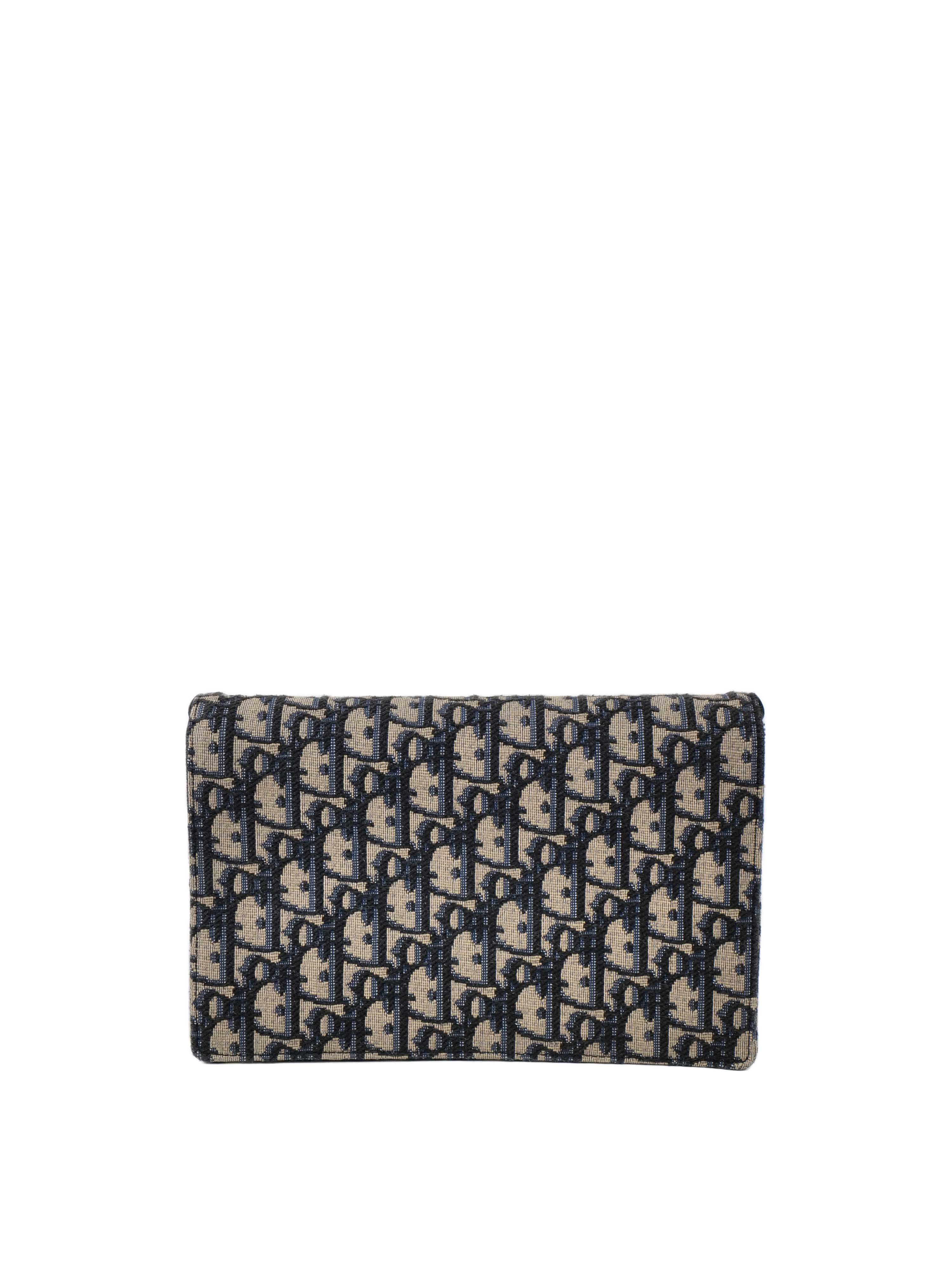 Dior Blue Saddle Chain Pouch
