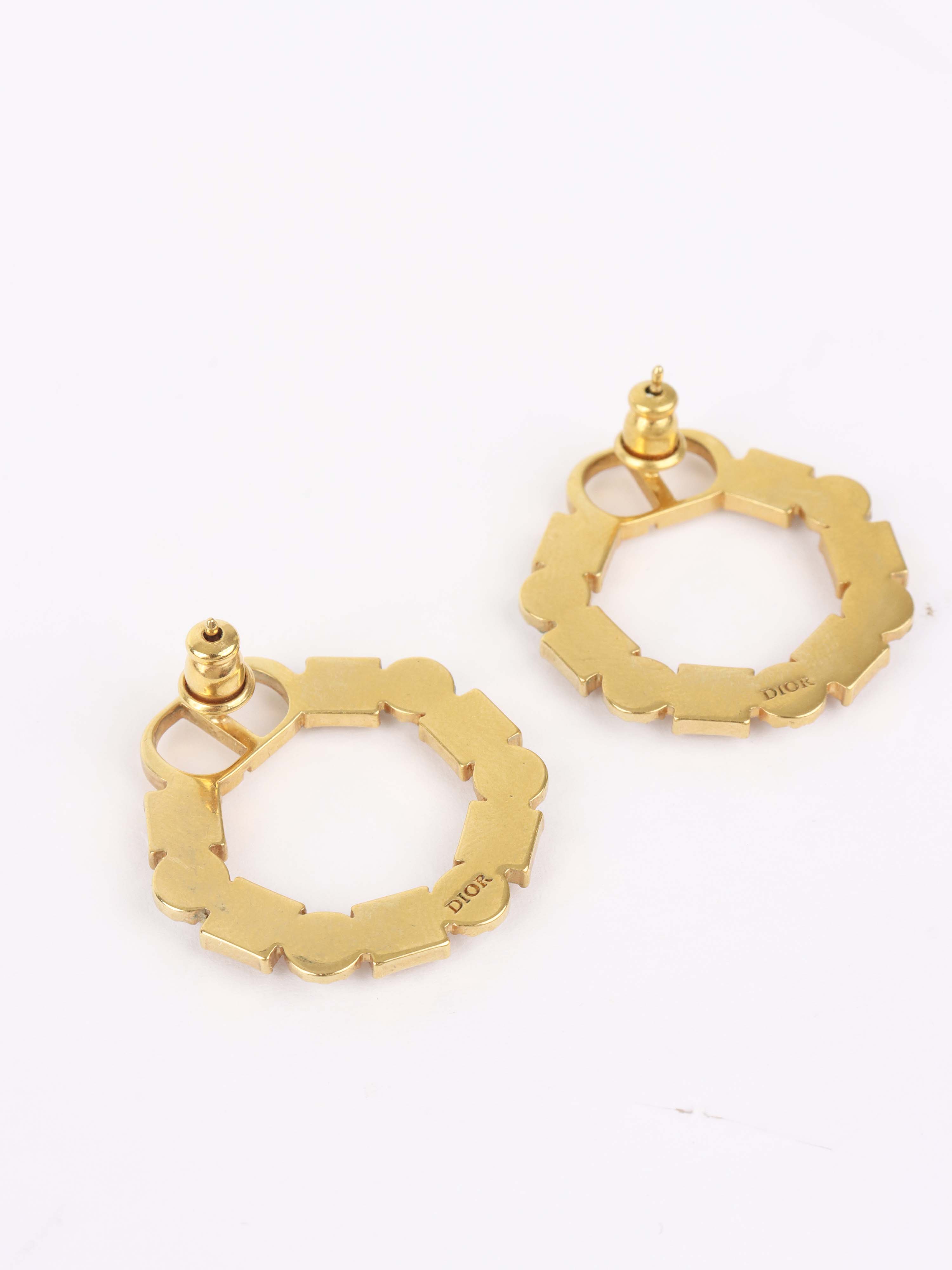 Dior CD Crystal Hoop Earring