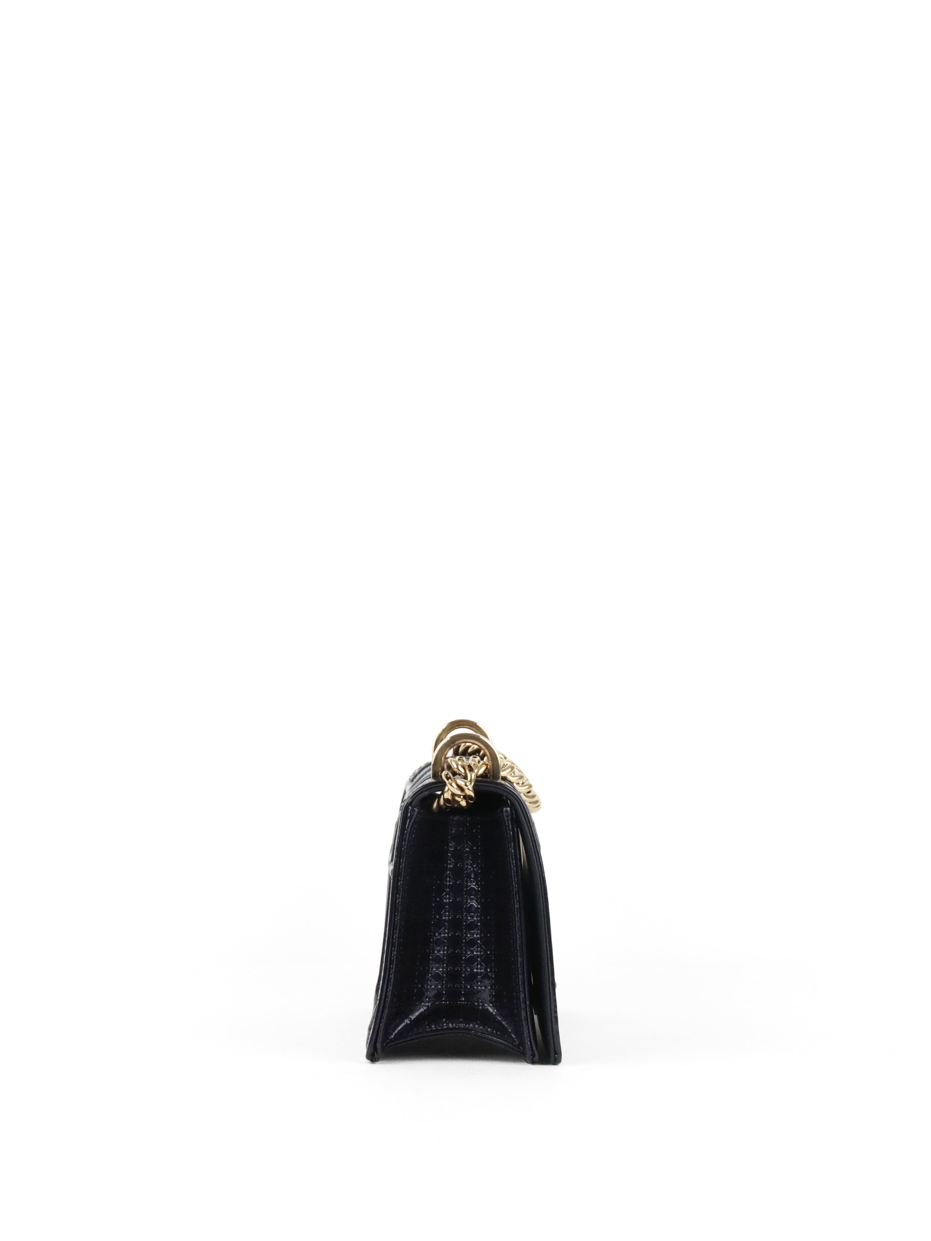 Dior Small Metallic Navy Diorama Bag LGHW