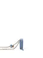 Chanel Mini Denim Cardholder with Pearl Crush