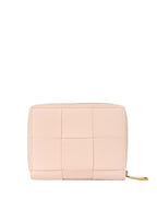 Bottega Veneta Light Pink Cassette Small Bi-Fold Wallet.