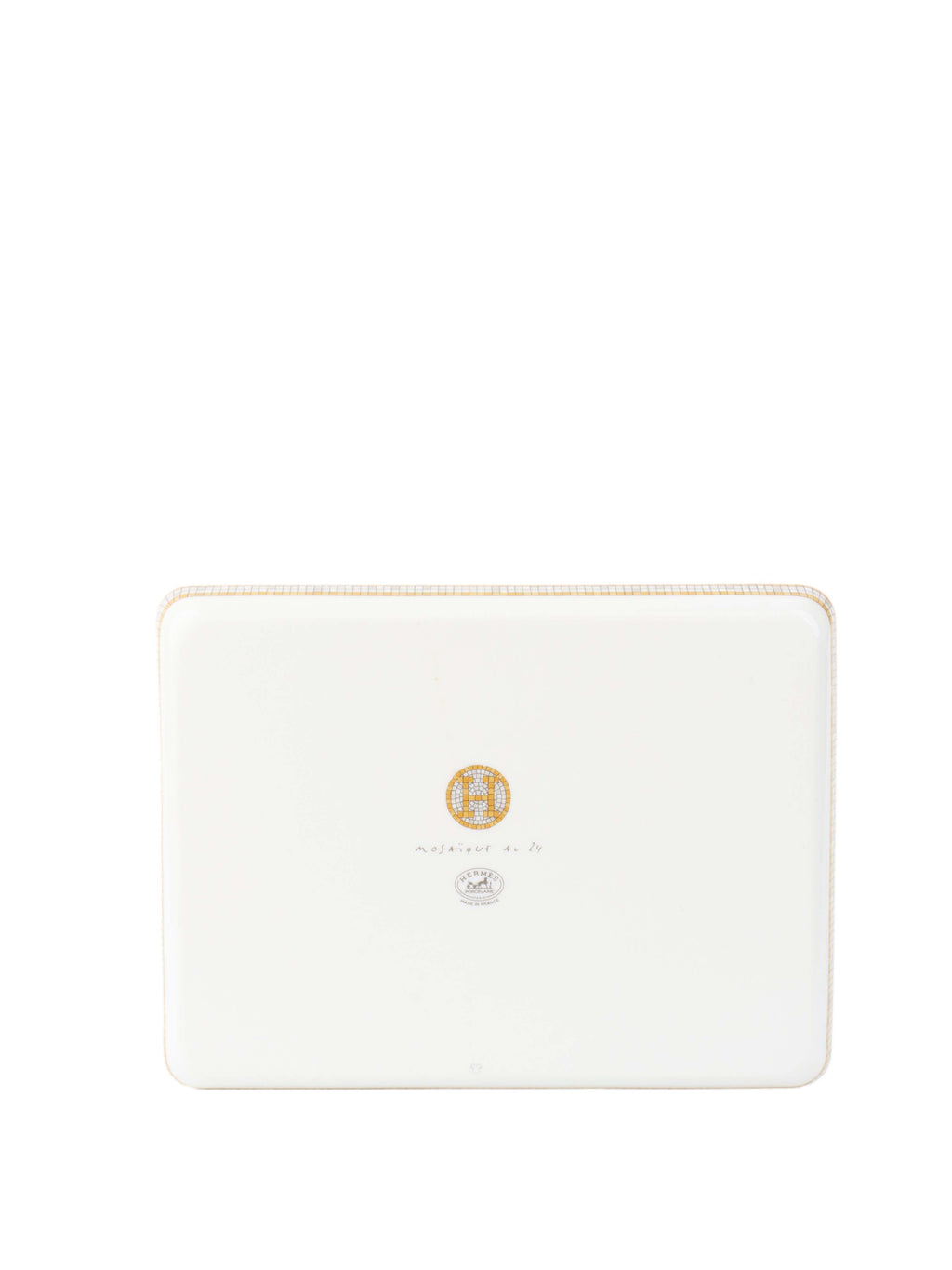 Hermes Mosaique au24 Gold Mosaic Rectangle Tray.