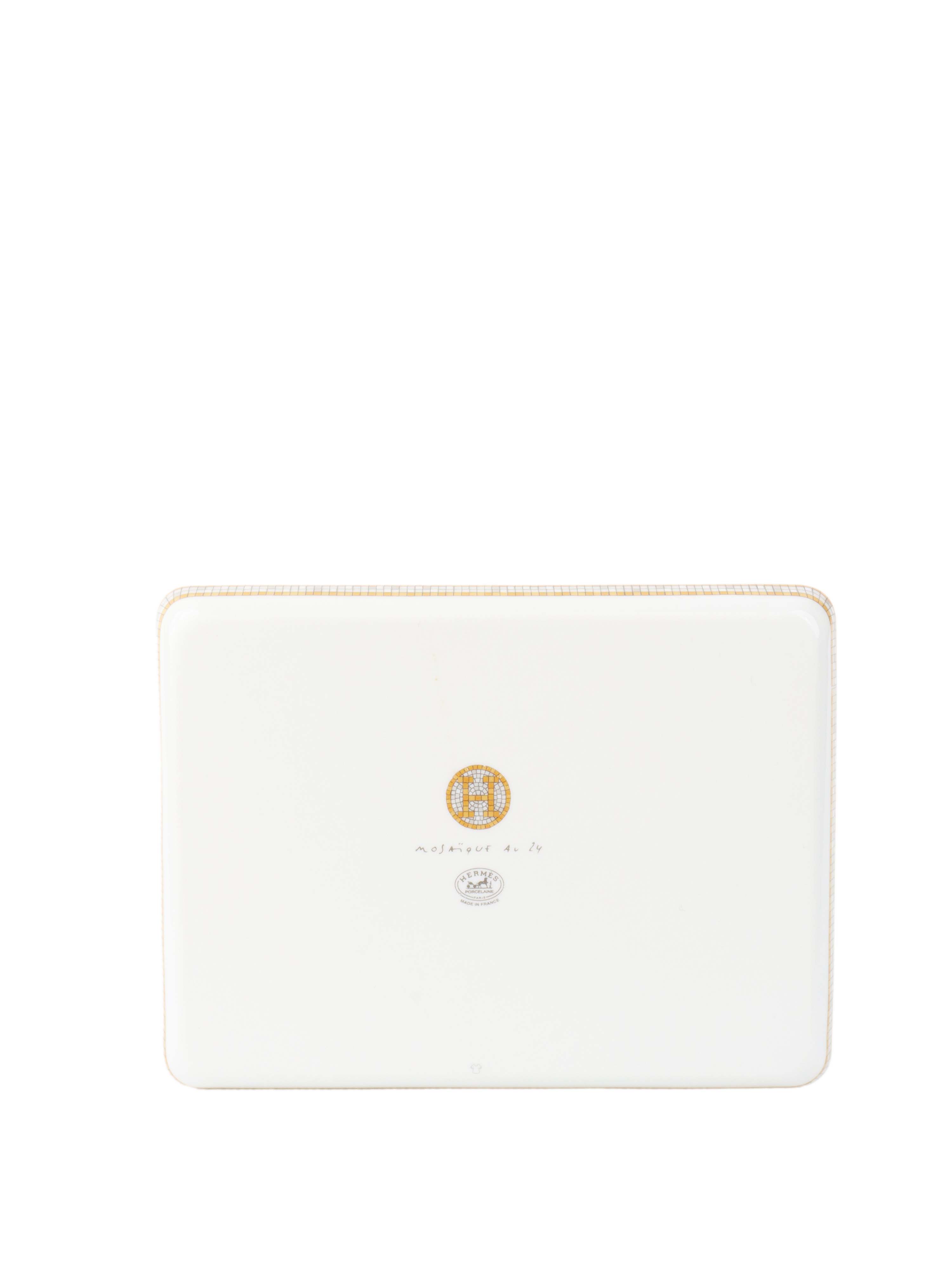 Hermes Mosaique au24 Gold Mosaic Rectangle Tray.