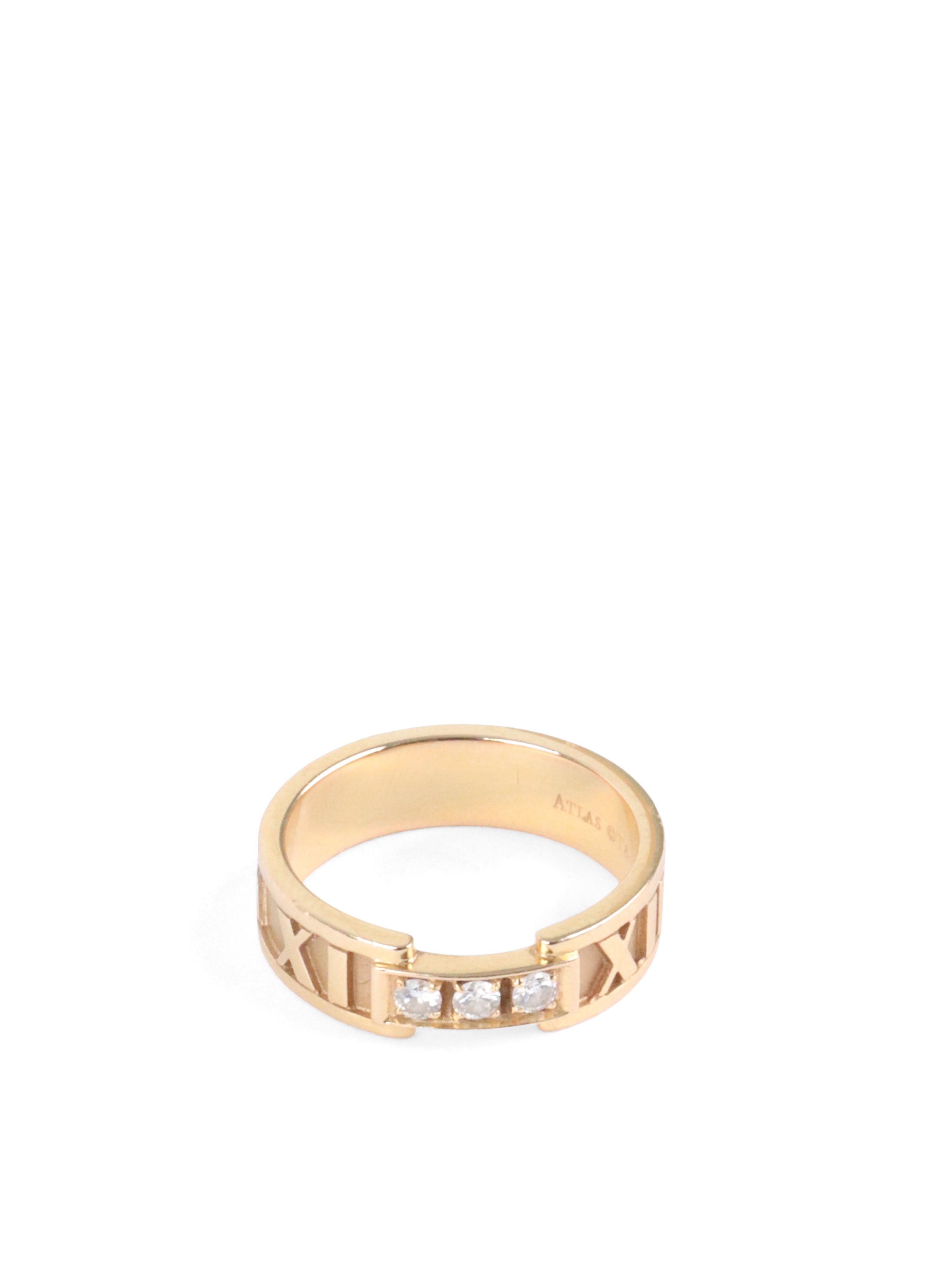 Tiffany & Co Diamond Atlas Rose Gold 2003 Band Ring