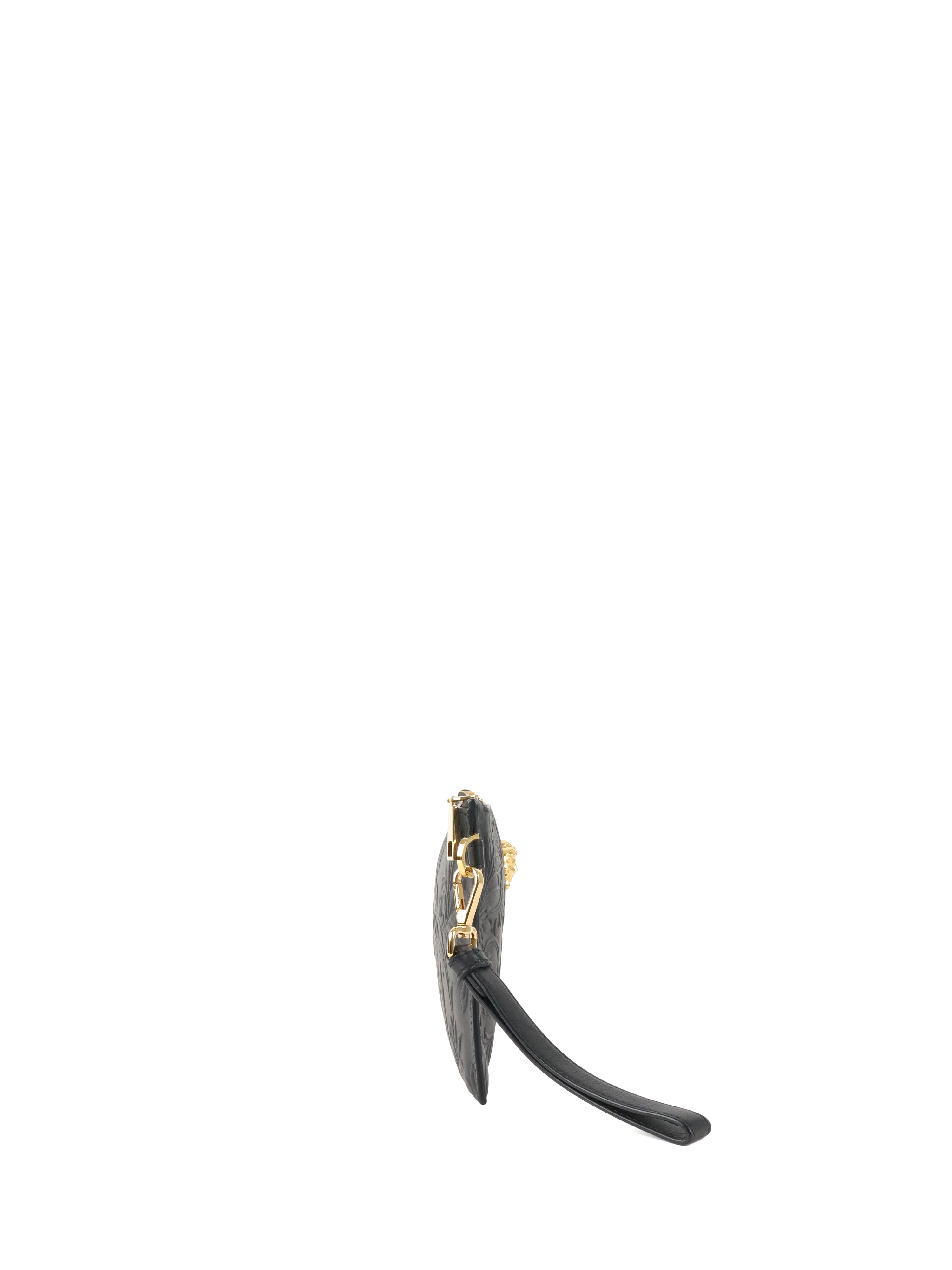 Versace Black Medusa Floral Clutch