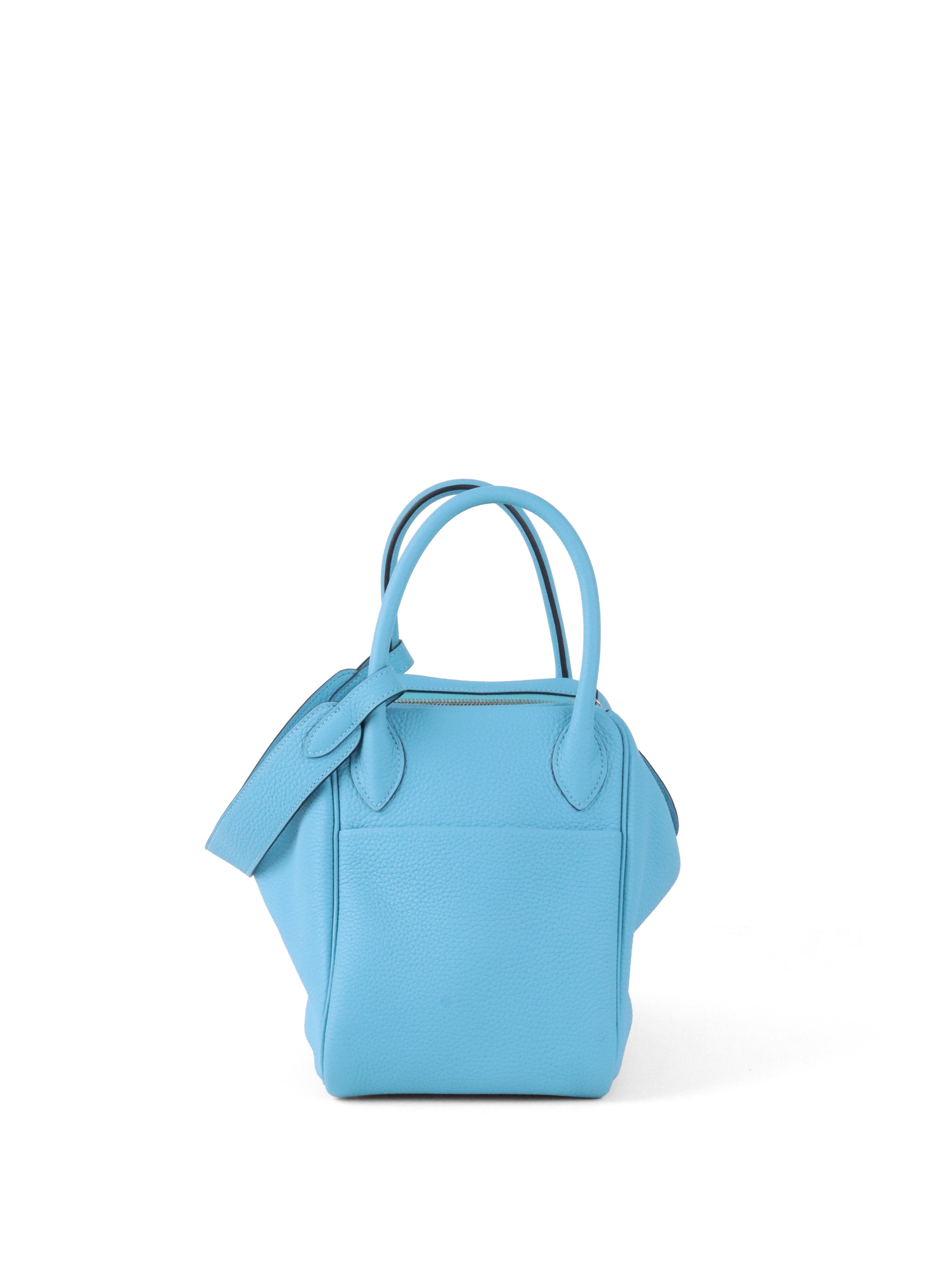 Hermes Lindy 30 P3 Bleu du Nord Clemence Leather Stamp D