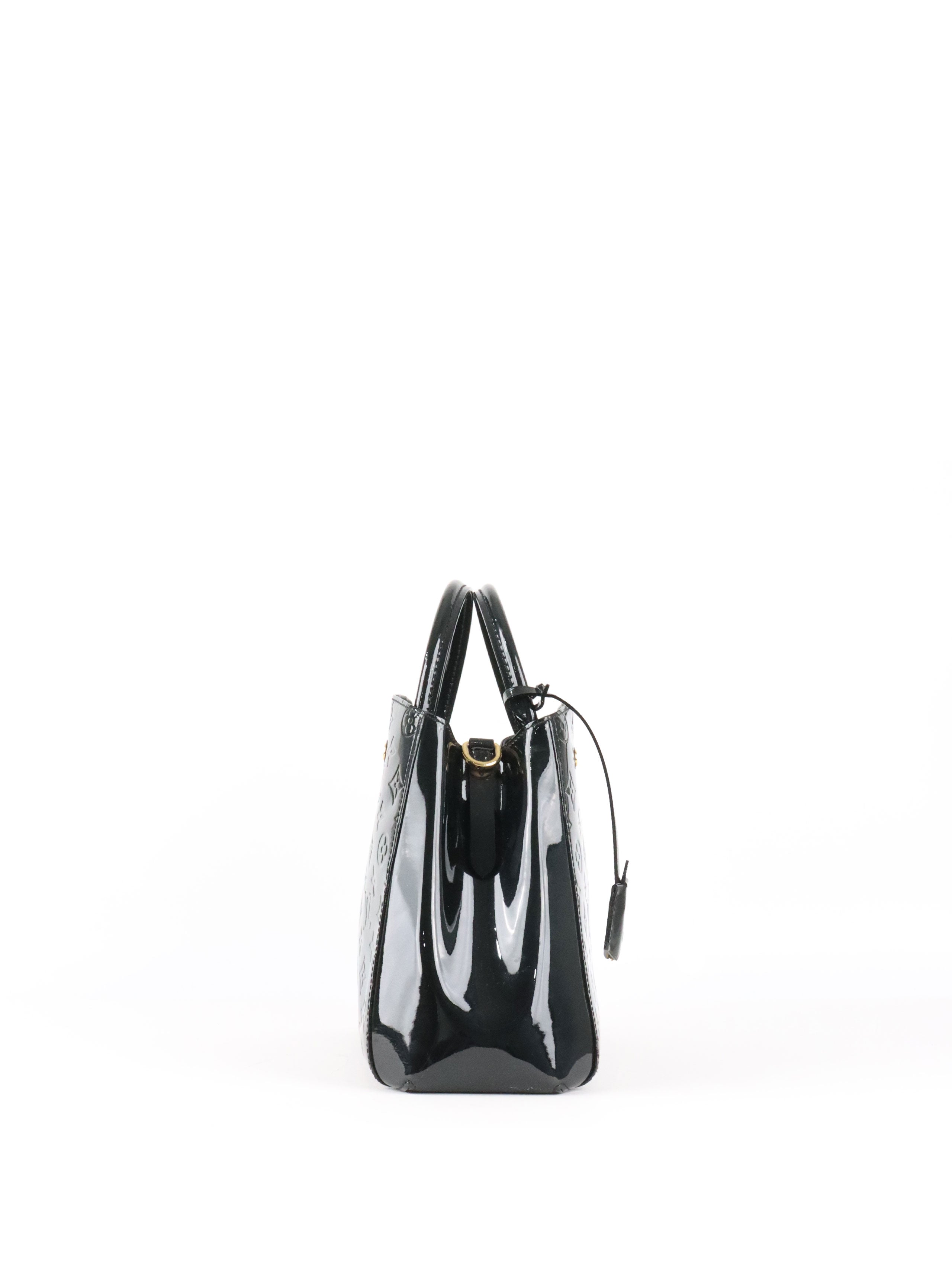 Louis Vuitton Black Monogram Vernis Montaigne MM Satchel Bag