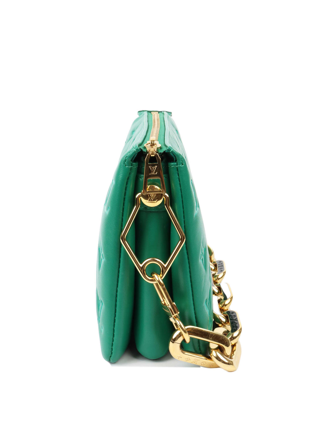 Louis Vuitton Vert Green Monogram Embossed Puffy Coussin BB GHW Bag.