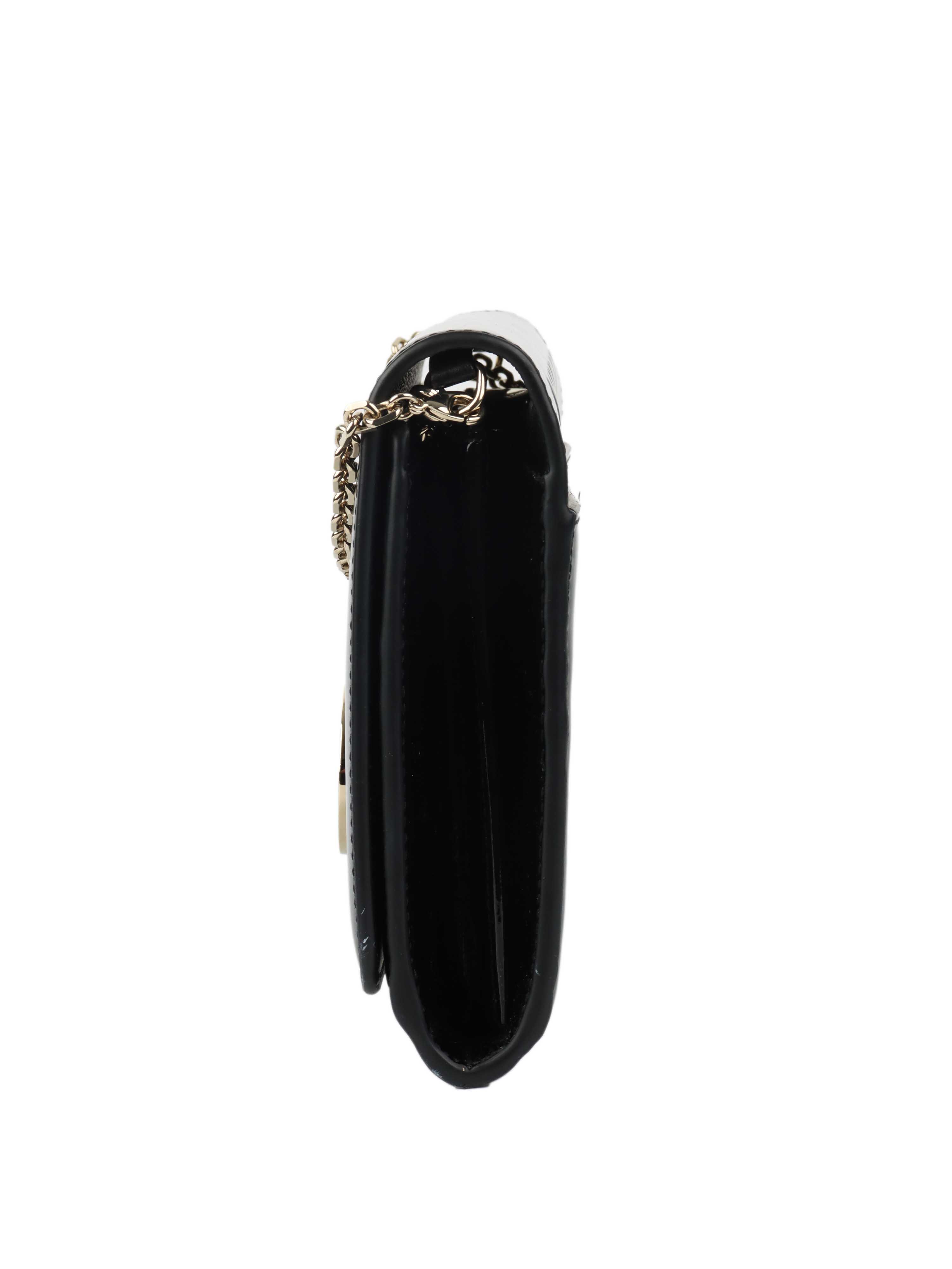 Dior Black Patent Leather 30 Montaigne Chain Clutch.