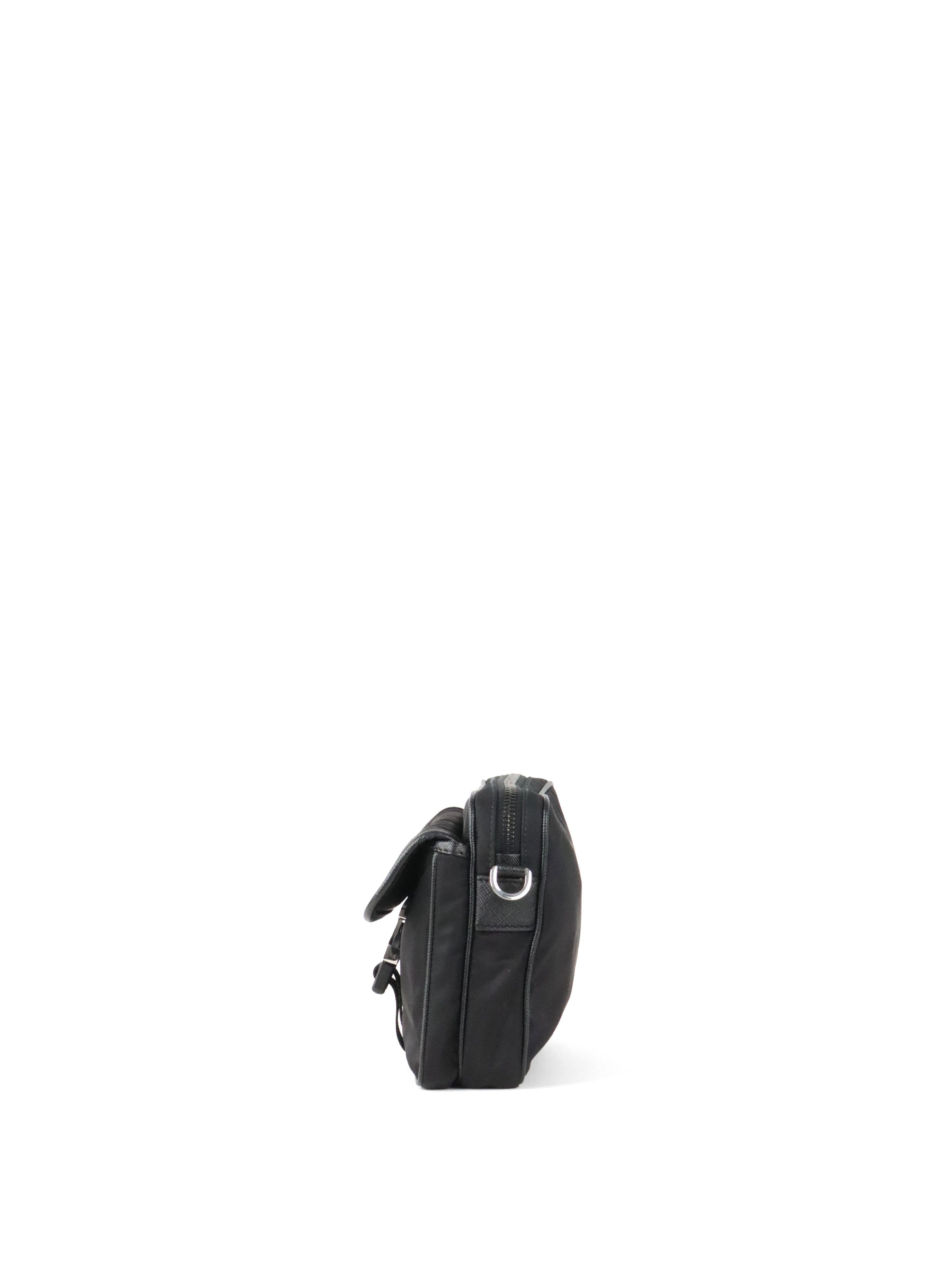 Prada Black Re-Nylon and Saffiano Leather Shoulder bag